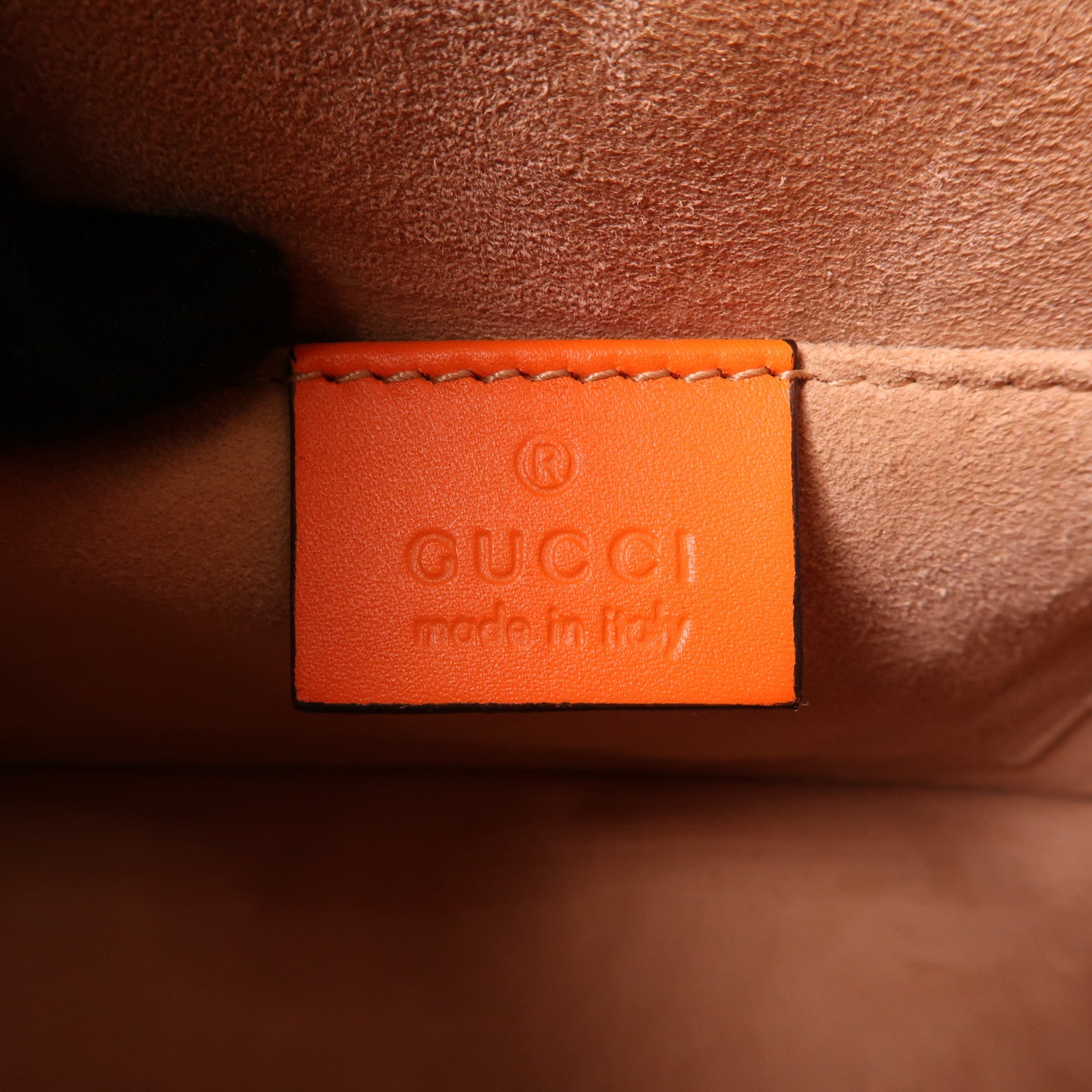 GUCCI 牛皮皮革Sylive Leather Mini Bag金扣手挽肩背兩用袋橙色