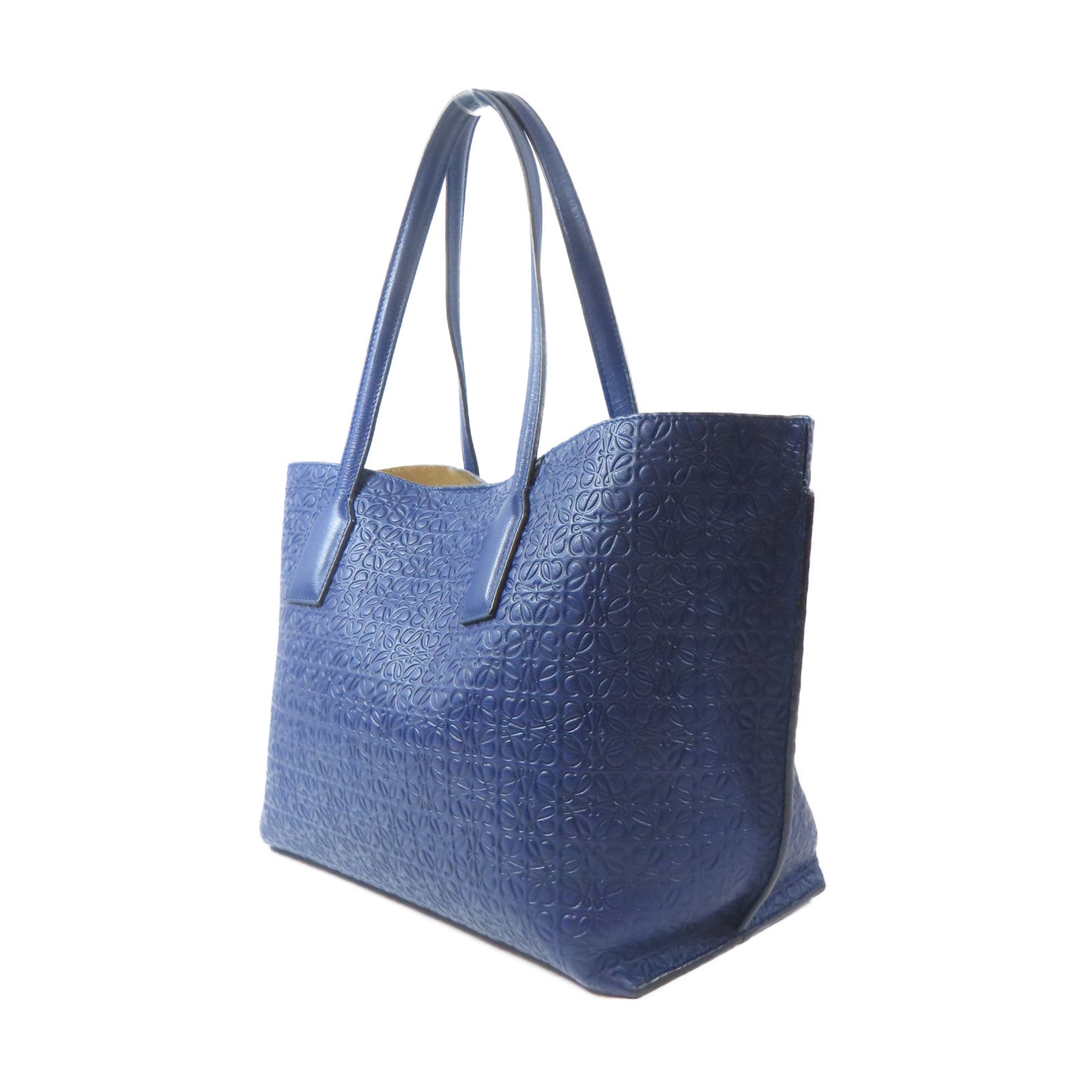 LOEWE 牛皮皮革Tote Bag手挽袋藍色