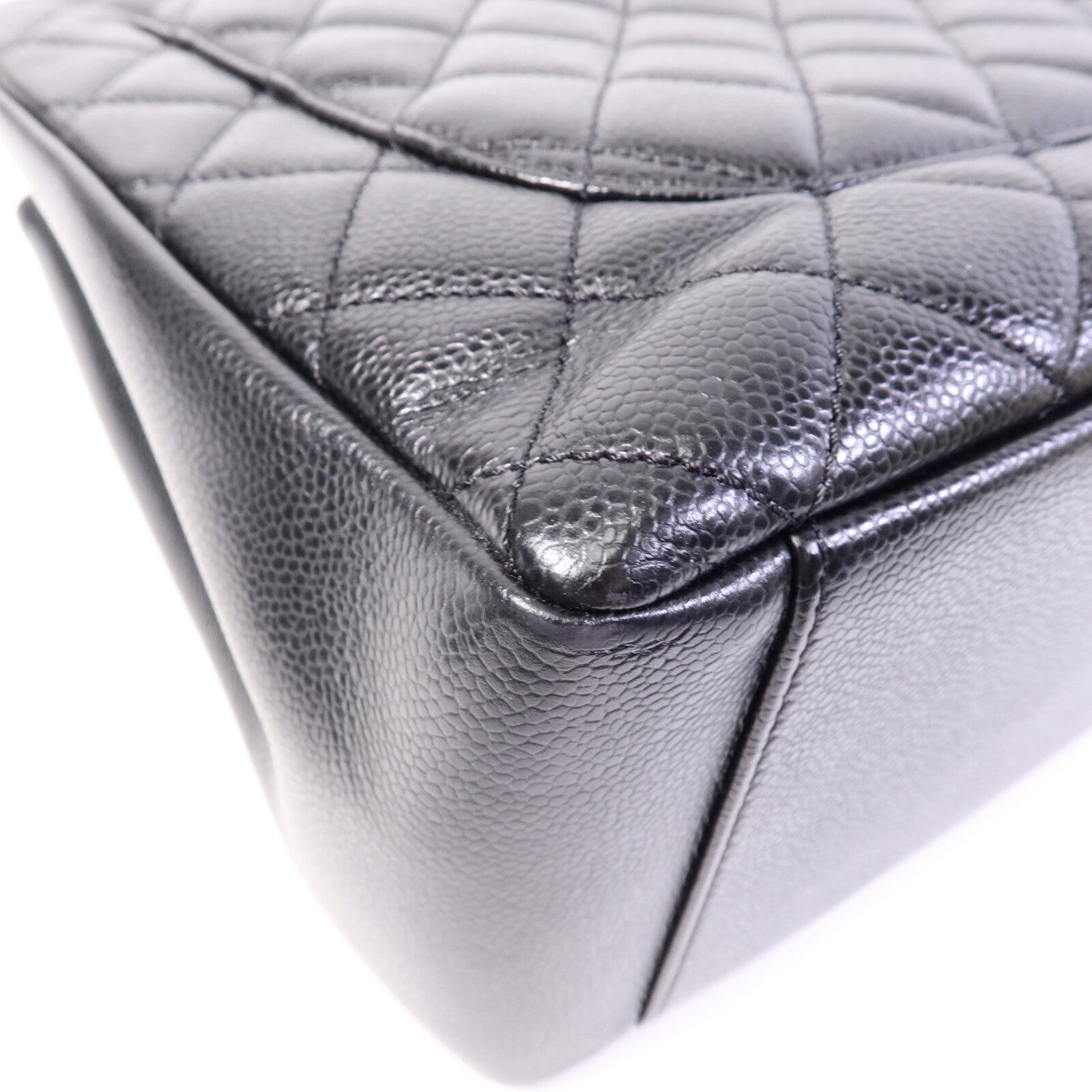 CHANEL 牛皮皮革GST Grand Shopping Tote Bag鏈帶肩背袋