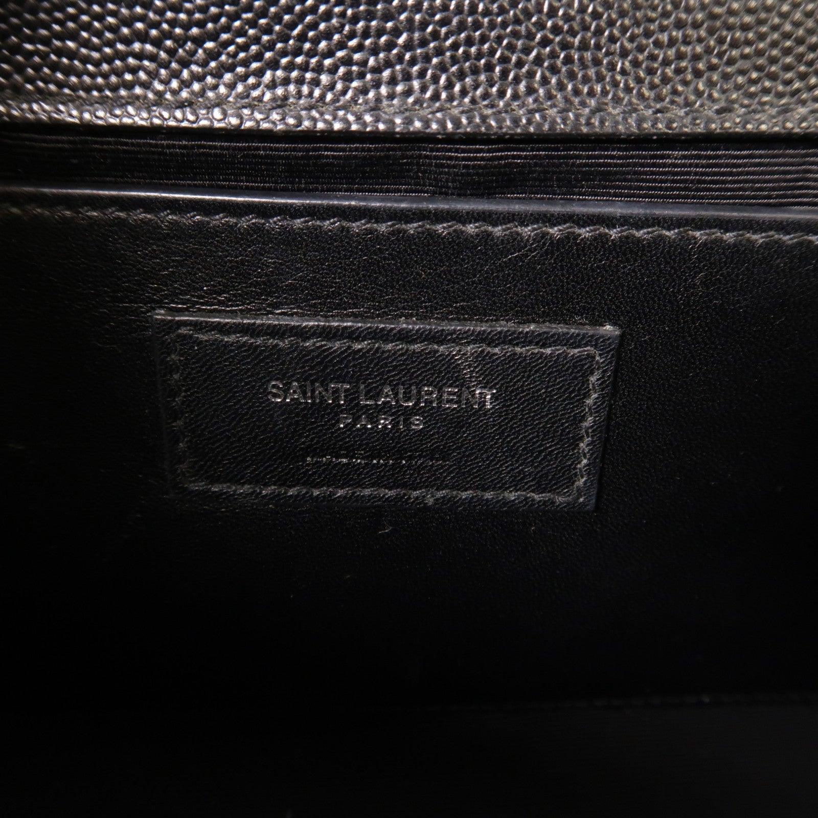 YVES SAINT LAURENT 牛皮皮革Kate銀扣鏈帶肩背袋黑色