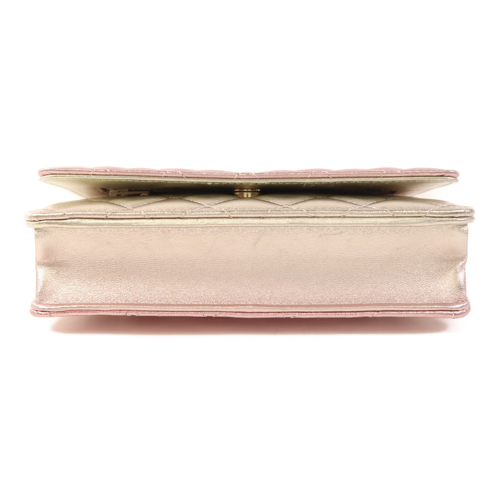 CHANEL 羊皮皮革Wallet on Chain金扣鏈帶肩背袋