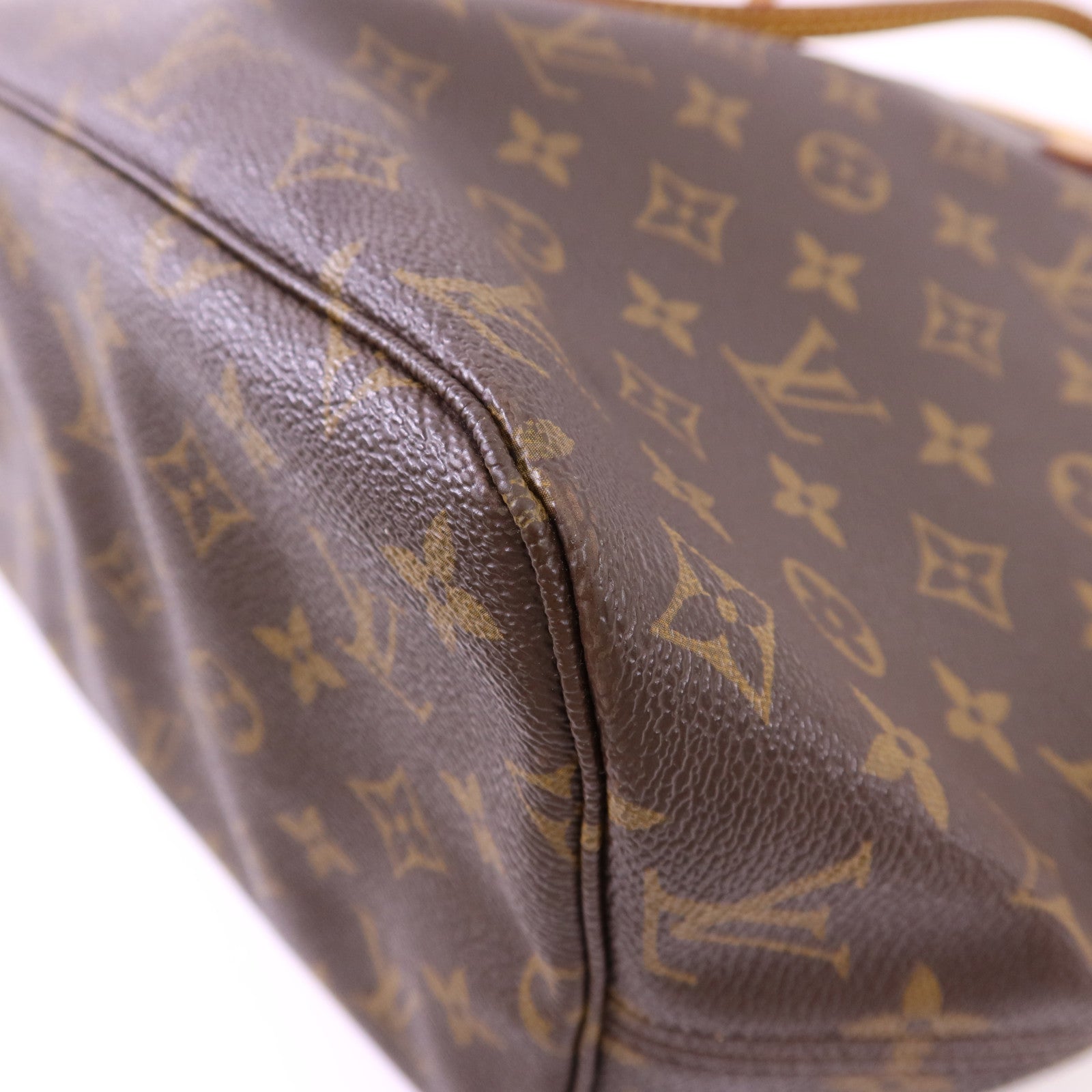LOUIS VUITTON Monogram Neverfull MM金扣手挽袋