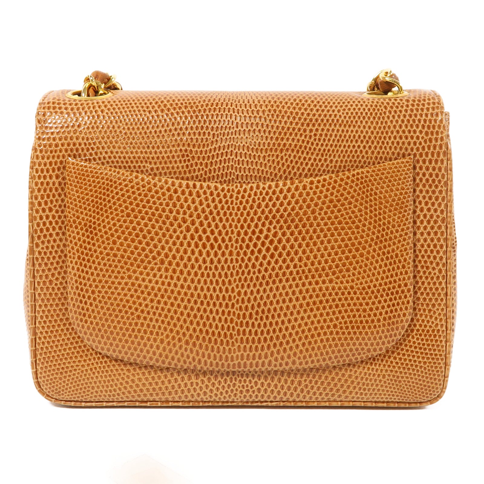 CHANEL 蜥蝪皮革Mini Classic 17金扣肩背袋