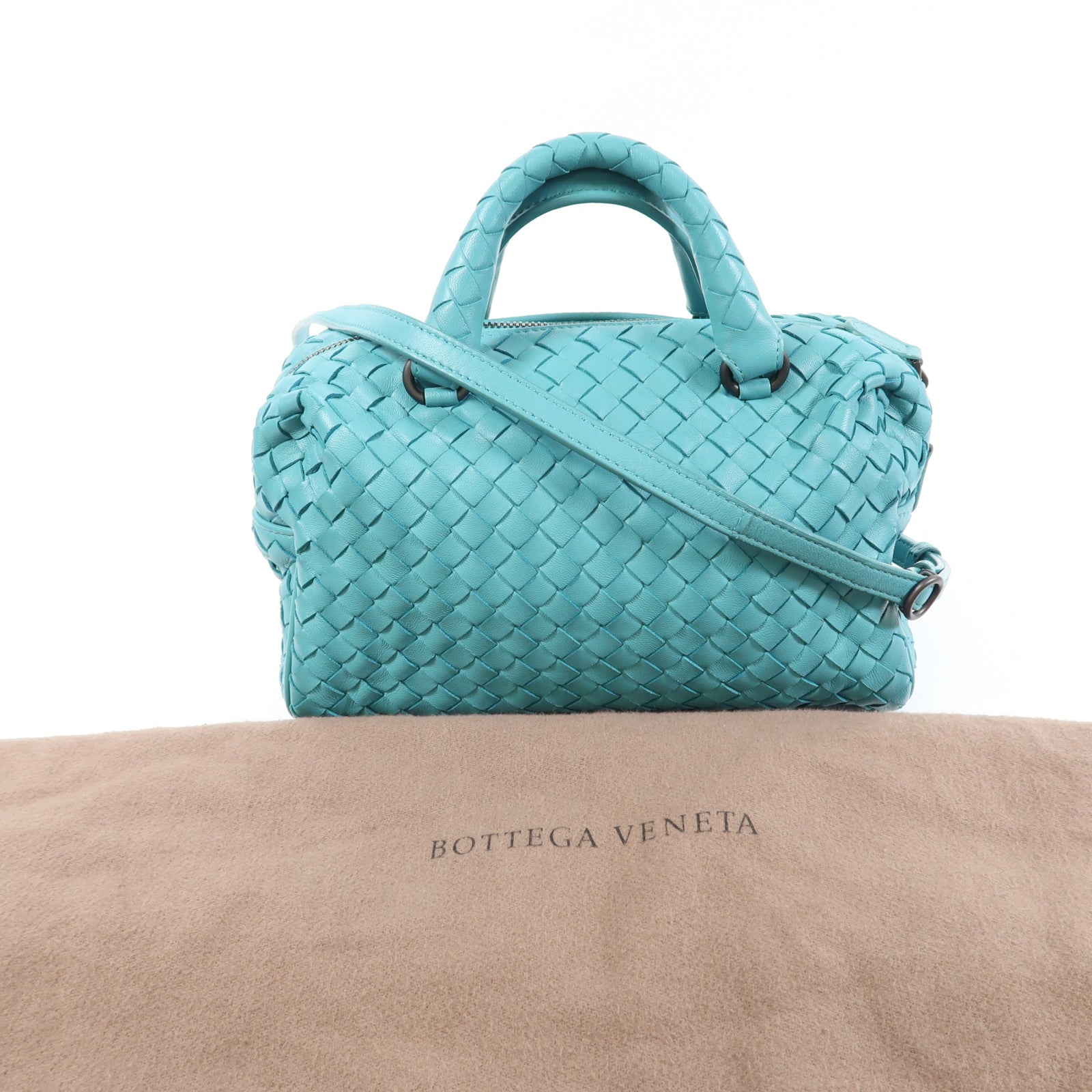 BOTTEGA VENETA 牛皮皮革2 Way Shoulder黑扣手挽肩背兩用袋