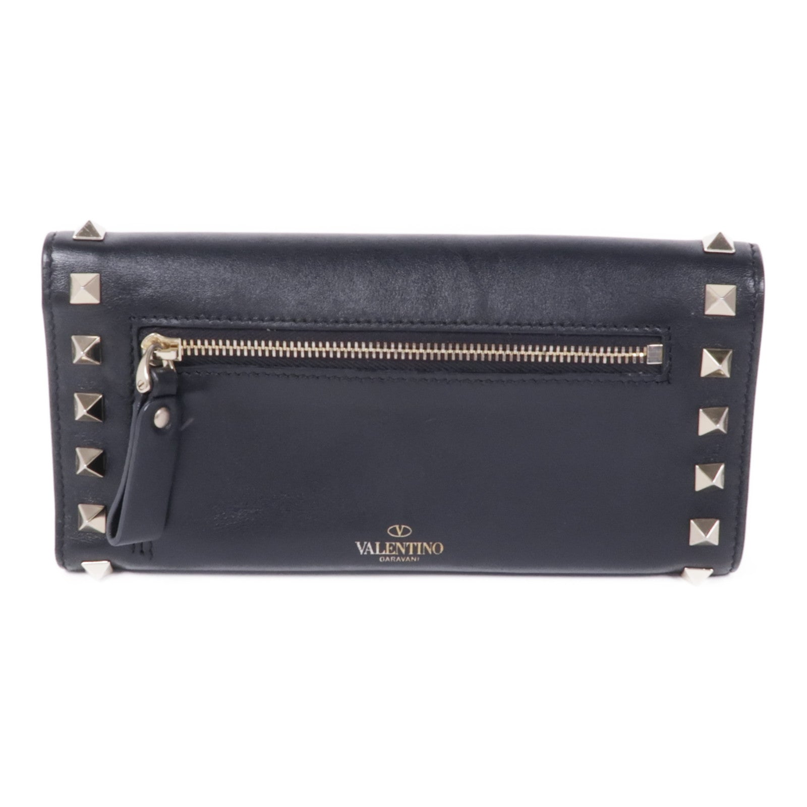 Valentino 【激減優惠】羊皮皮革Long Wallet金扣長錢包