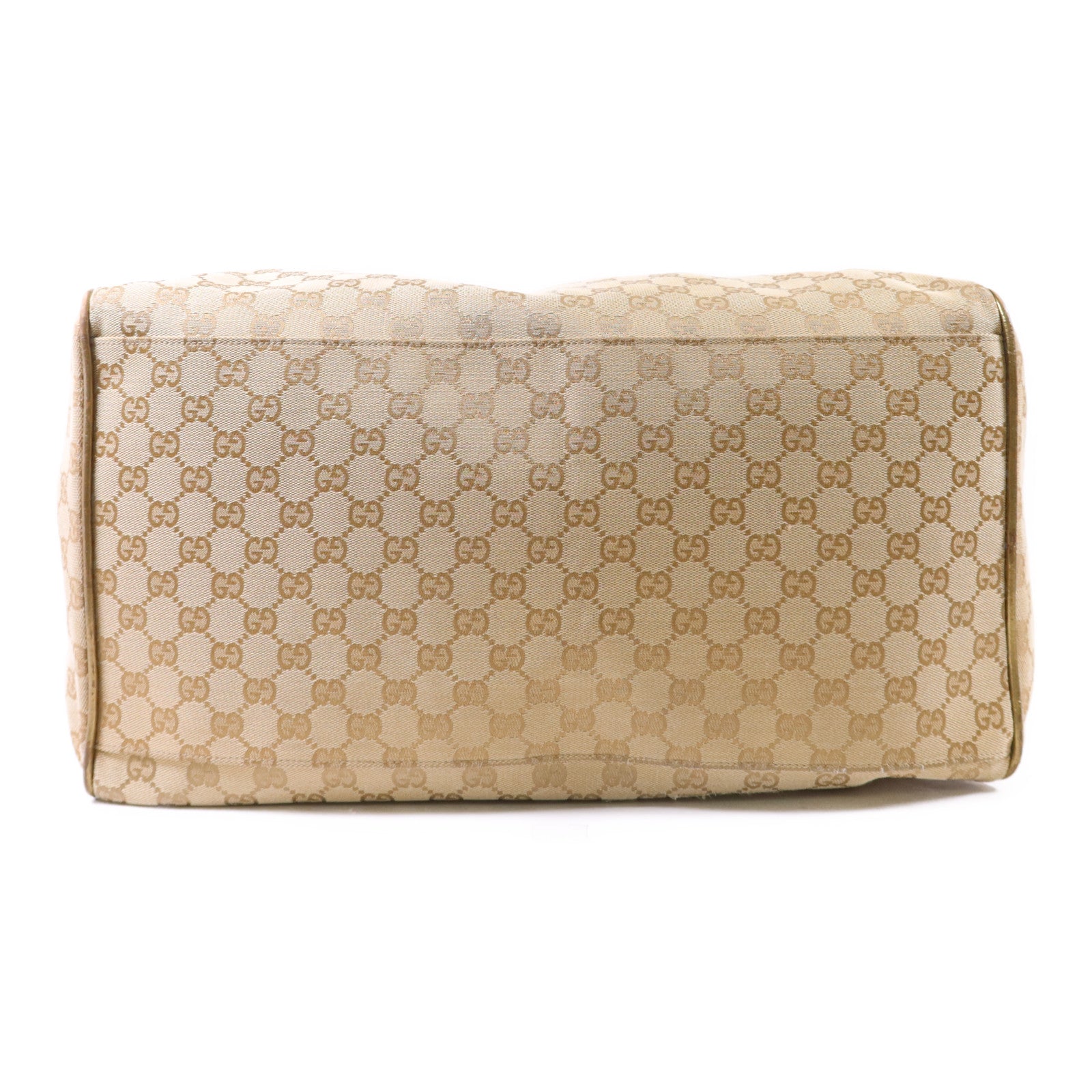GUCCI 帆布Boston Bag銀扣肩背袋