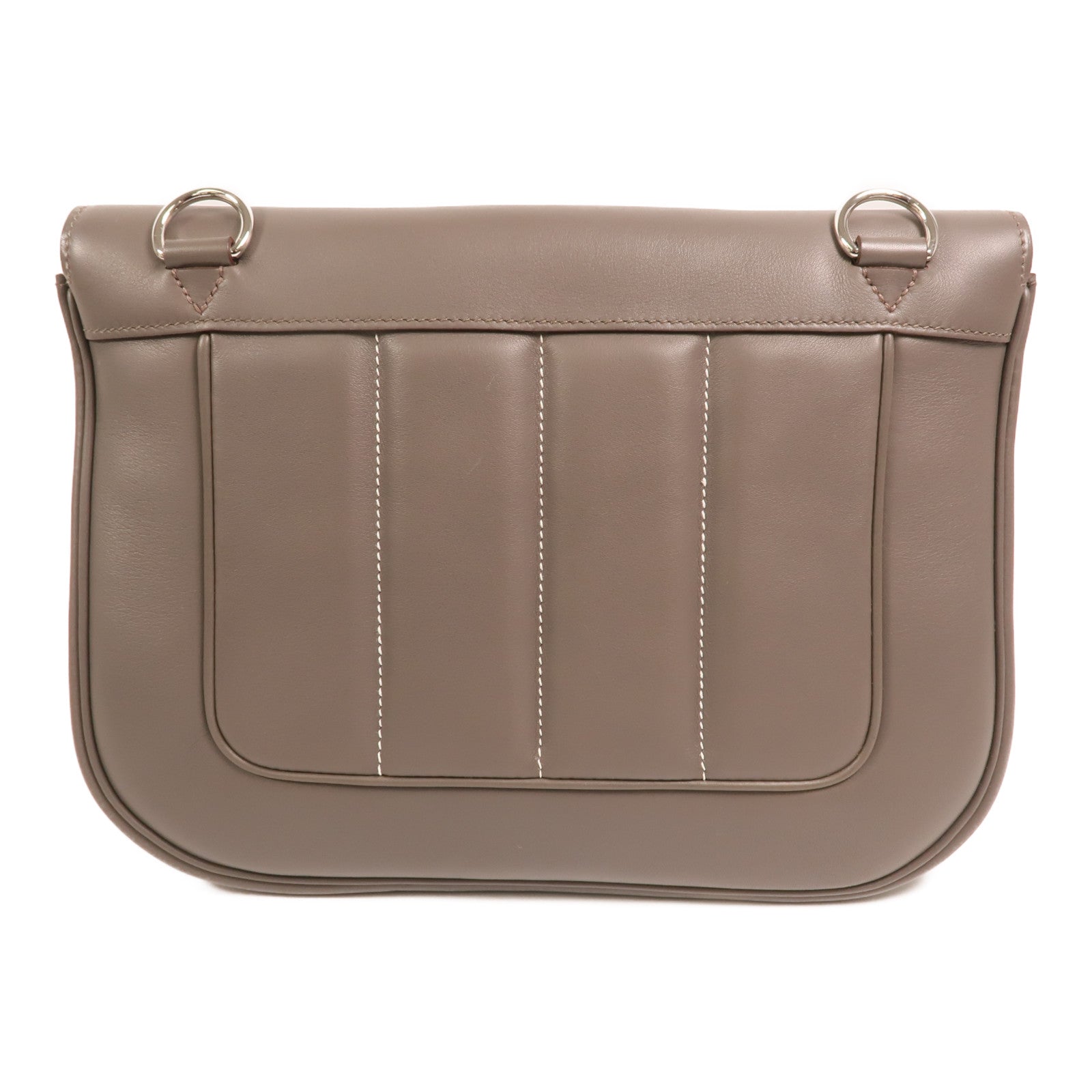 HERMES Swift皮革Berline 28銀扣肩背袋Etain