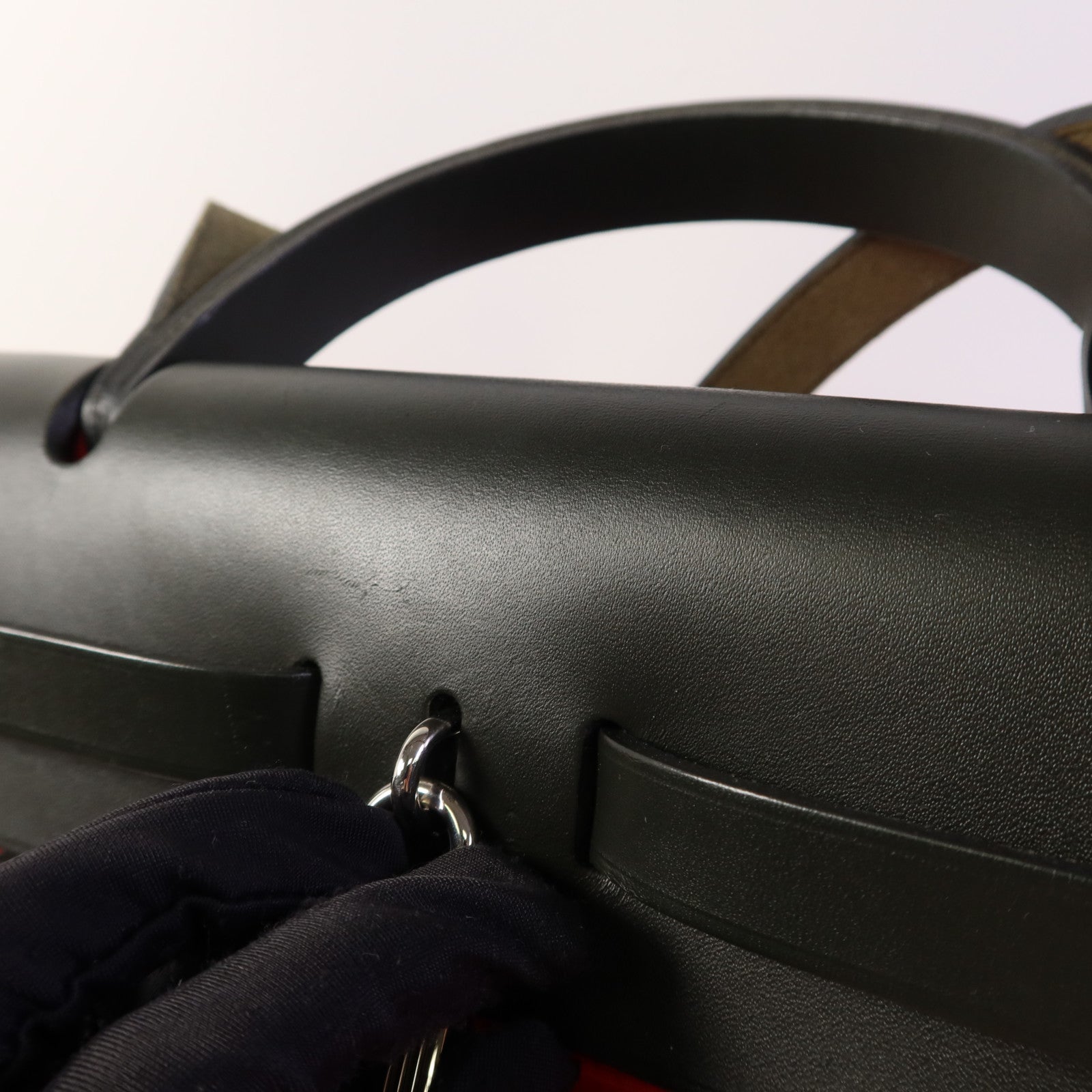 HERMES 帆布Herbag Zip 31銀扣手挽肩背兩用袋