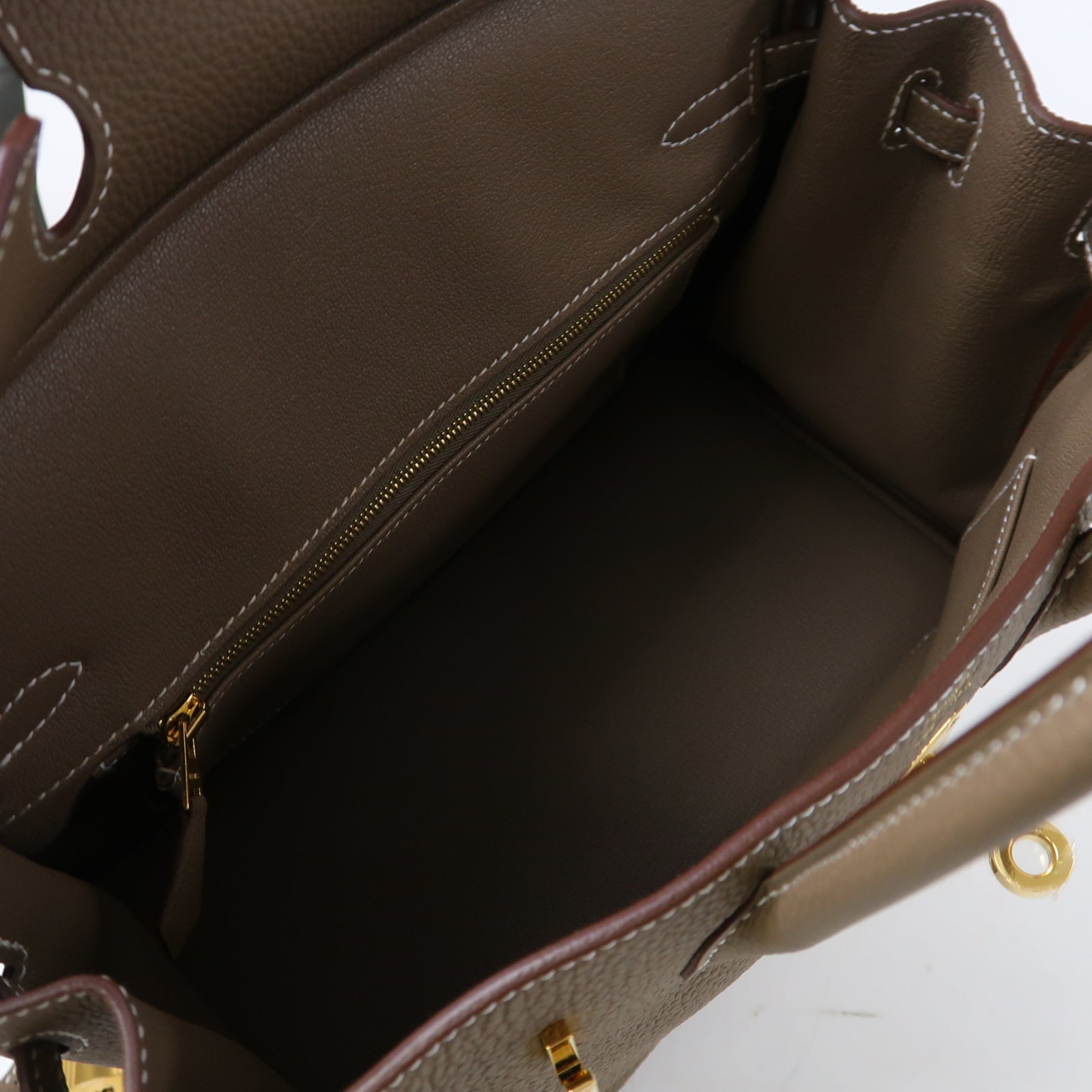 HERMES Togo皮革Birkin 25金扣手挽袋大象灰色