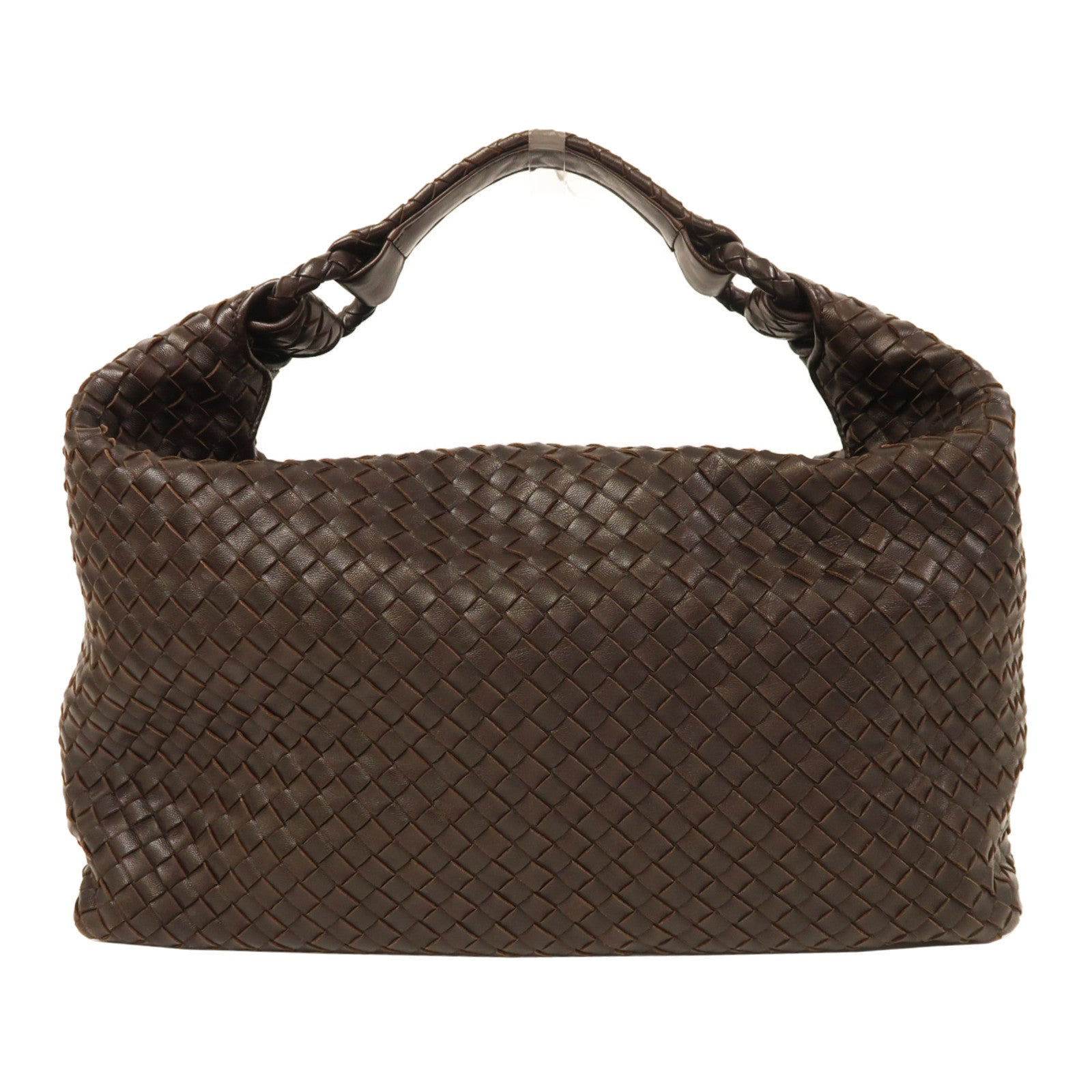 BOTTEGA VENETA 織紋皮革Shoulder Bag金扣肩背袋啡色
