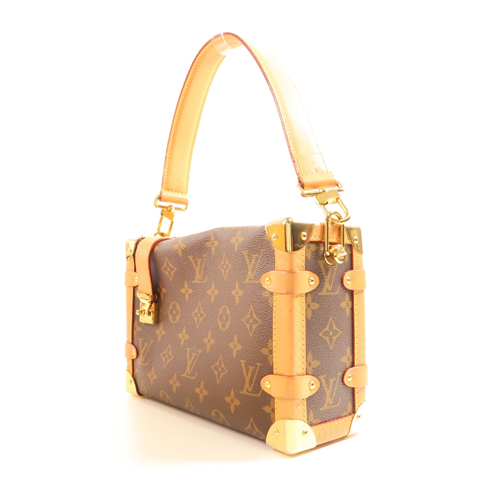 LOUIS VUITTON Monogram Side Trunk金扣手挽肩背兩用袋