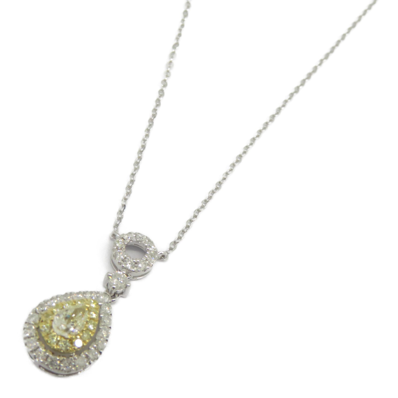 JEWELRY 【激減優惠】18K黃金/白金Diamond Necklace 0.23ct/0.43ct鑽石項鍊