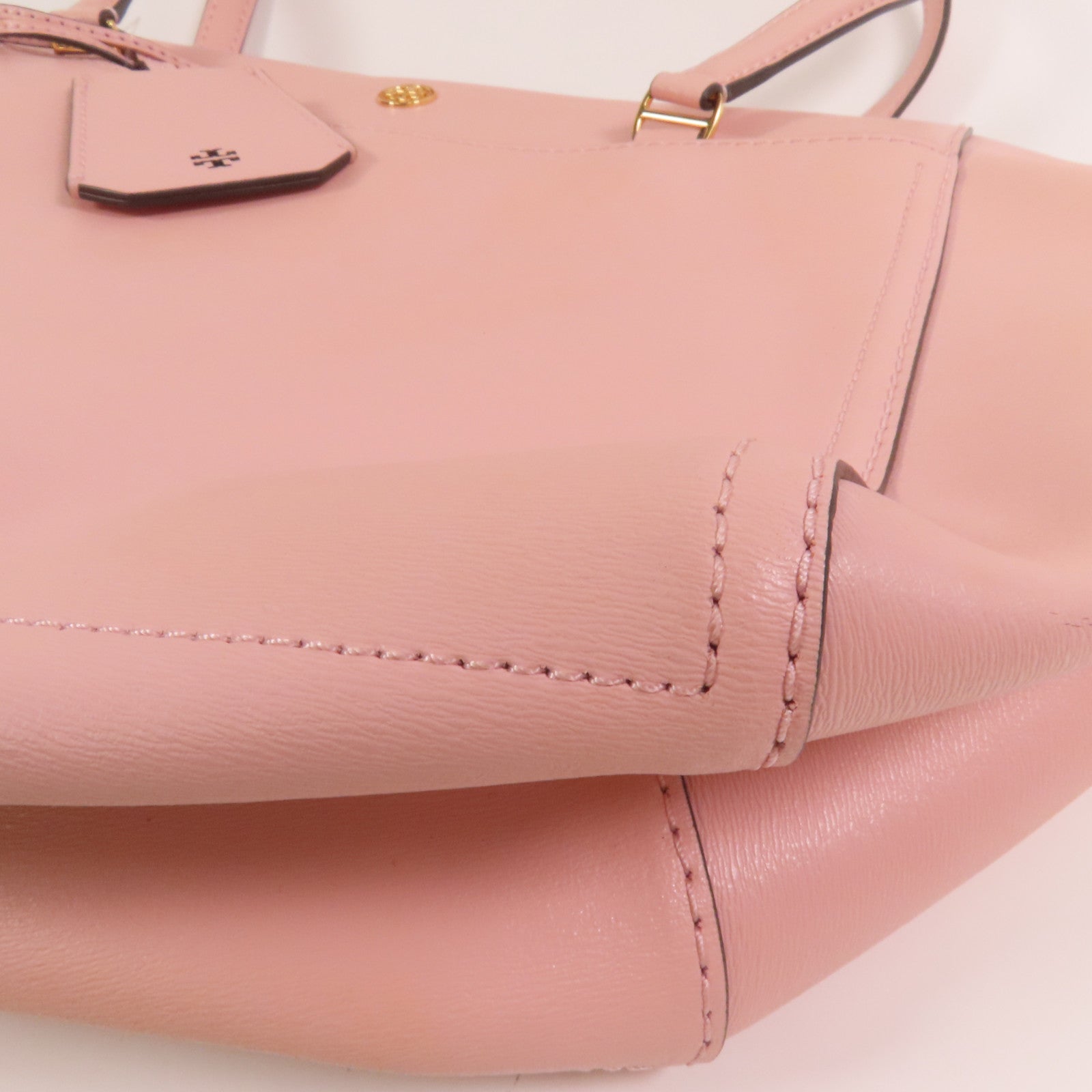 Tory Burch 牛皮皮革Tote Bag金扣肩背袋