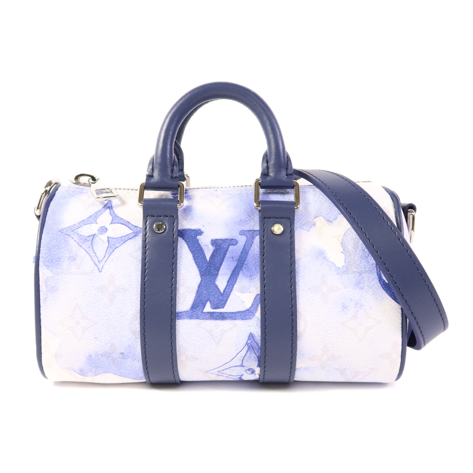LOUIS VUITTON Watercolor Monogram Keepall XS銀扣手挽肩背兩用袋
