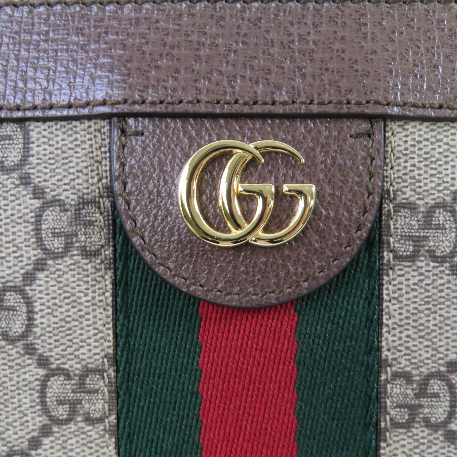 GUCCI 塗層帆布GG Supereme Shoulder Bag金扣肩背袋啡色
