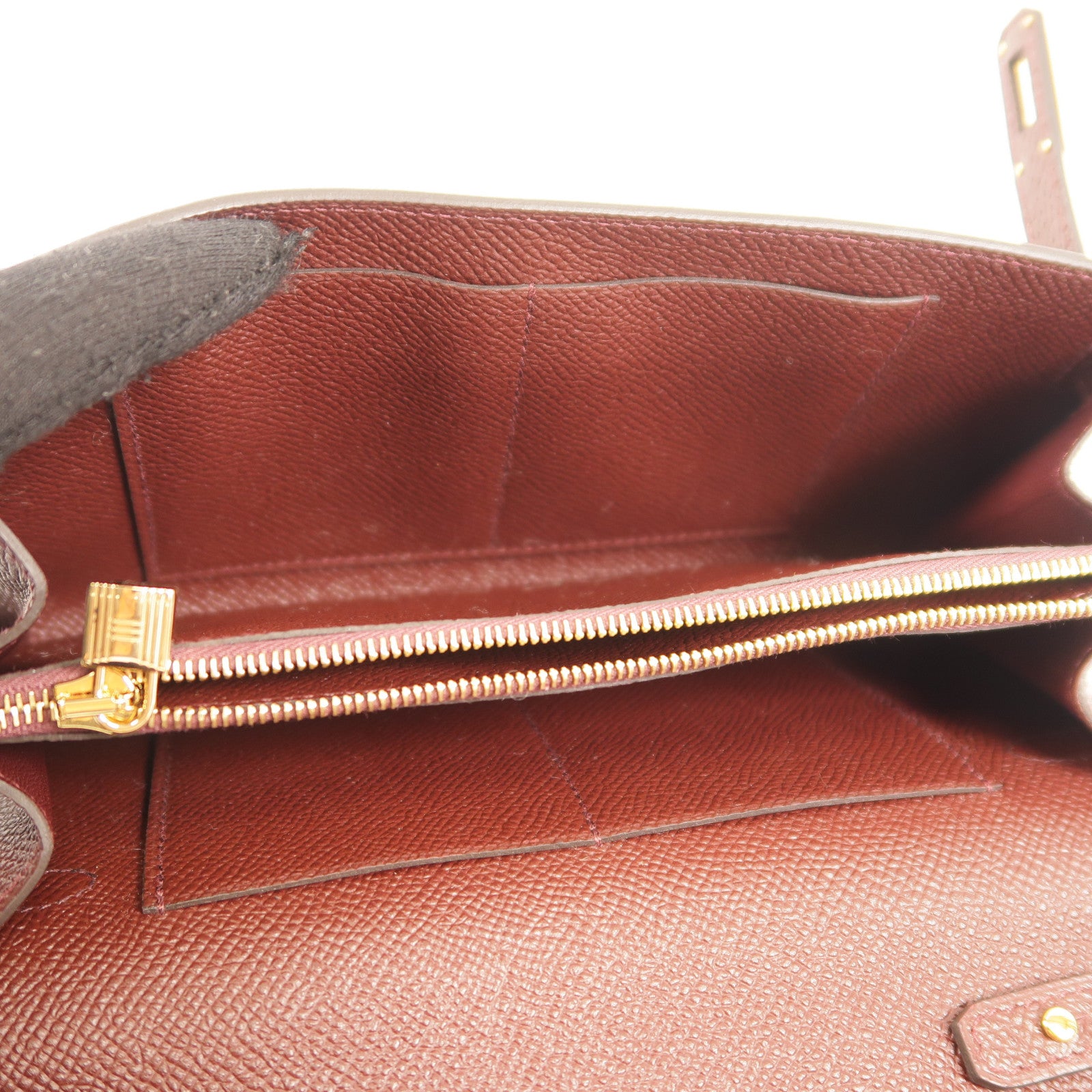 HERMES Epsom皮革Kelly To Go金扣肩背袋57/Bordeaux