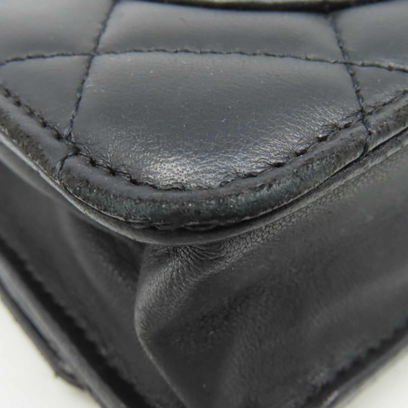 CHANEL 【激減優惠】菱格羊皮皮革WOC Wallet On Chain Shoulder Bag銀扣鏈帶肩背袋黑色
