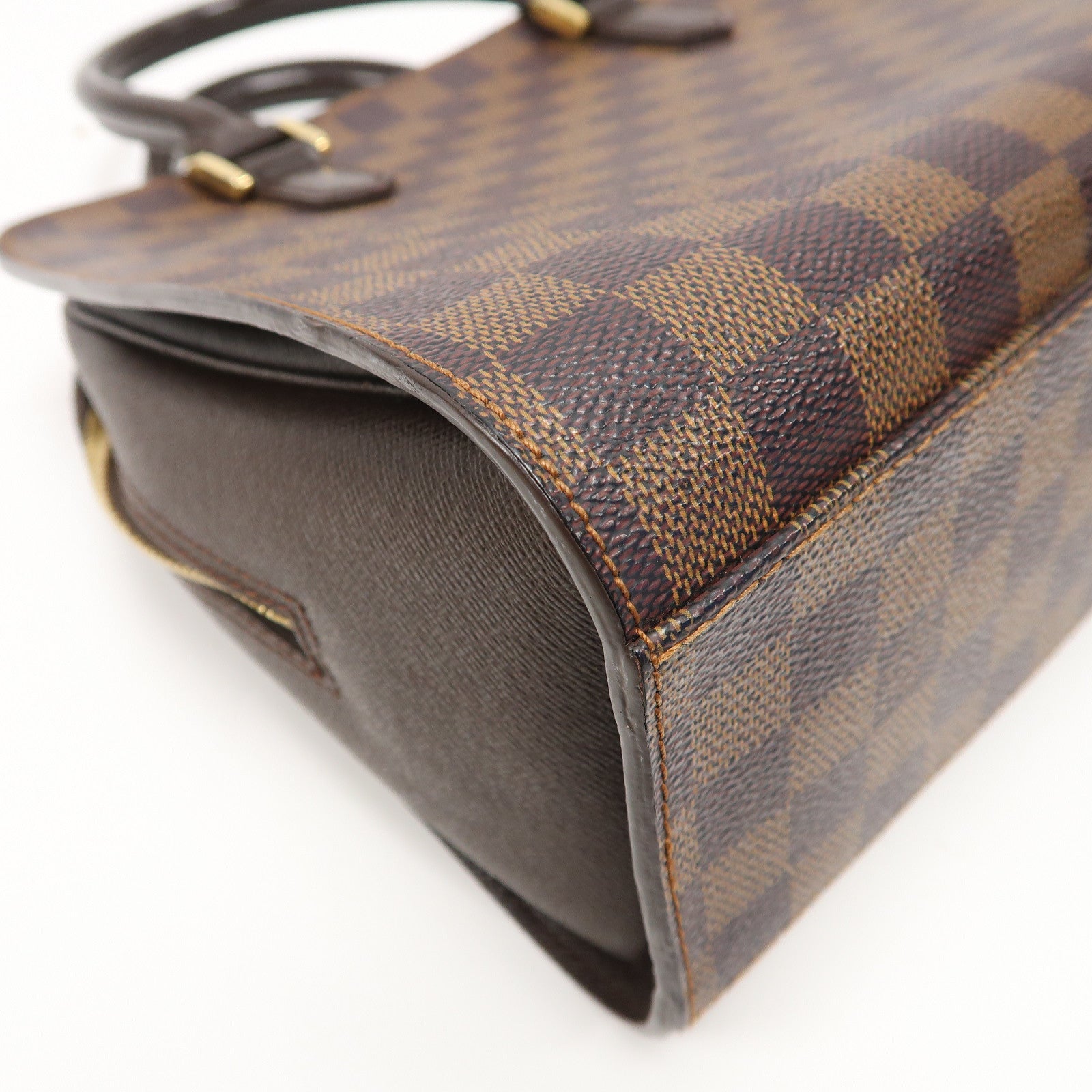 LOUIS VUITTON 【激減優惠】Damier Ebene Triana金扣手挽袋啡色