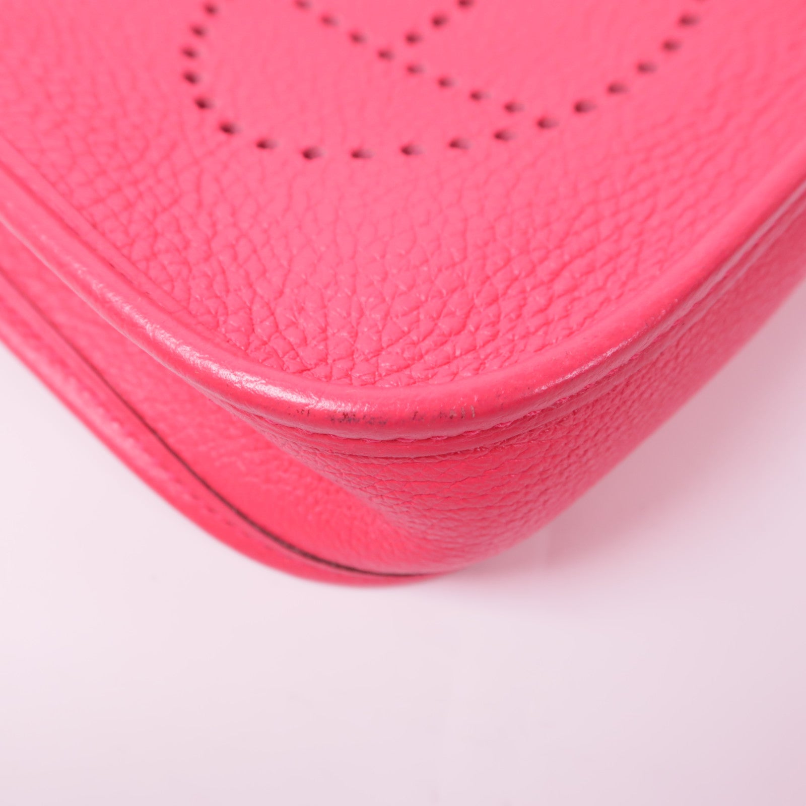 HERMES Clemence皮革Evelyne 16 Amazone銀扣肩背袋Rose Extreme