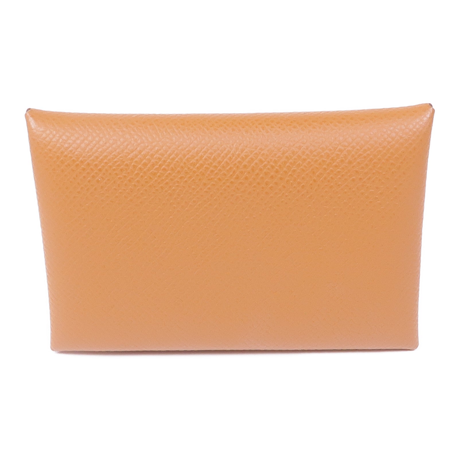 HERMES Epsom皮革Calvi Duo銀扣零錢包Gold