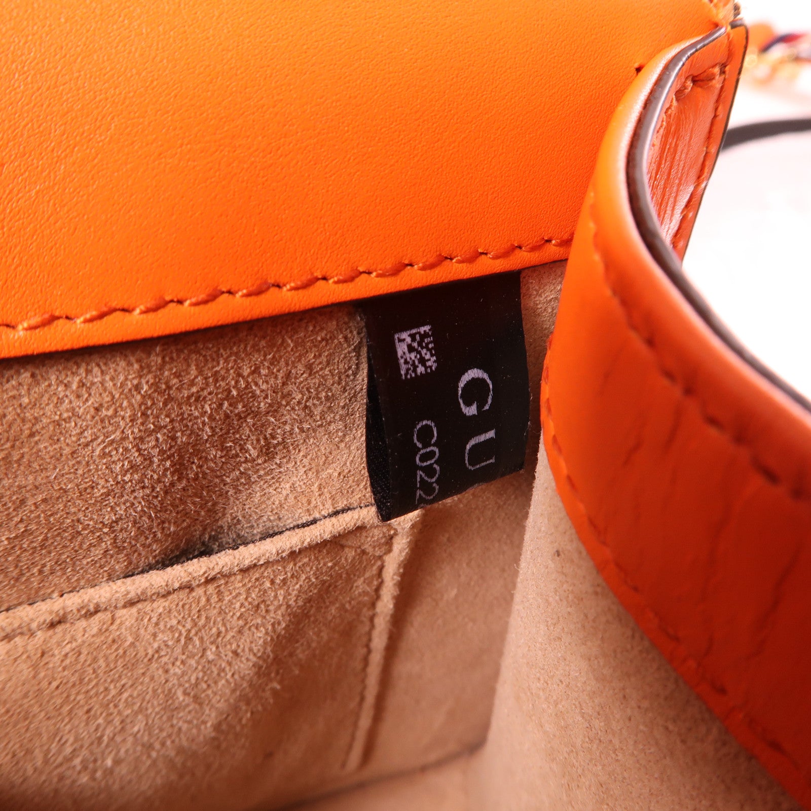 GUCCI 牛皮皮革Sylive Leather Mini Bag金扣手挽肩背兩用袋橙色