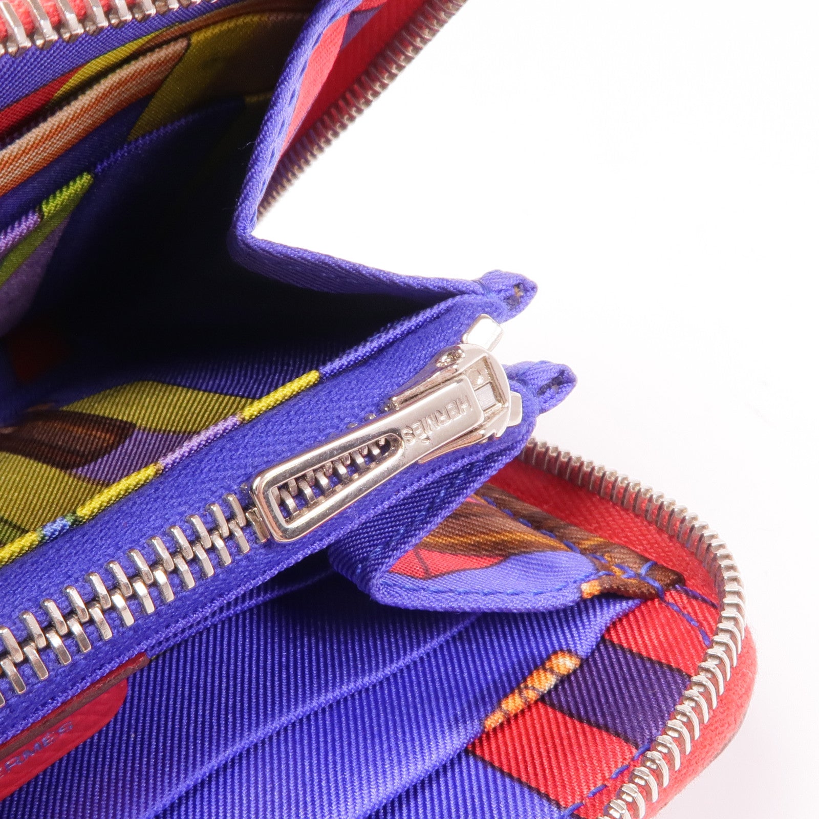 HERMES Epsom皮革Silk In Wallet銀扣錢包Bougainvillier