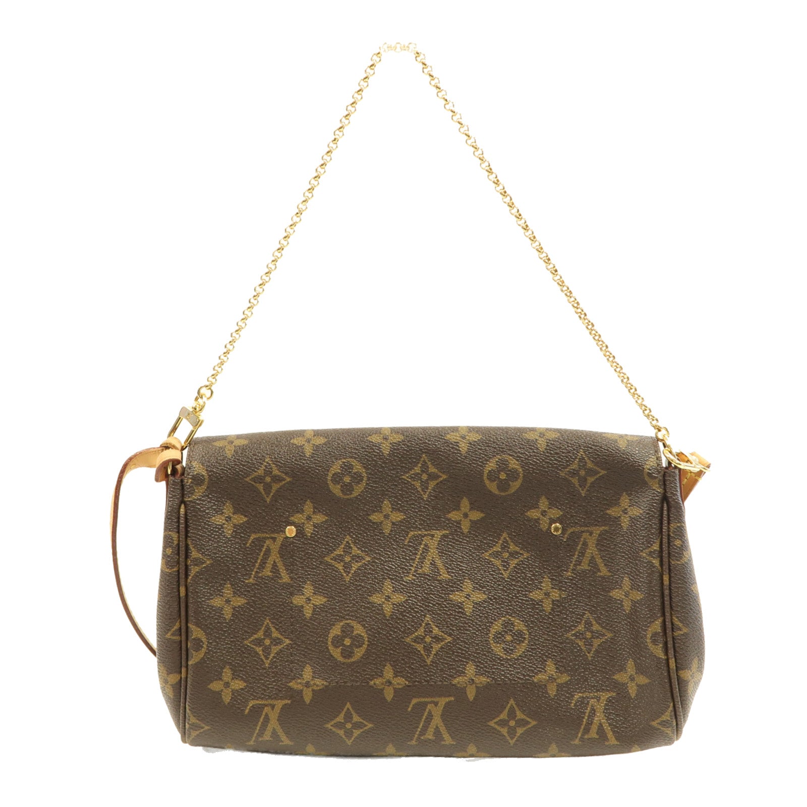 LOUIS VUITTON Monogram Favorite MM金扣手挽肩背兩用袋棕色