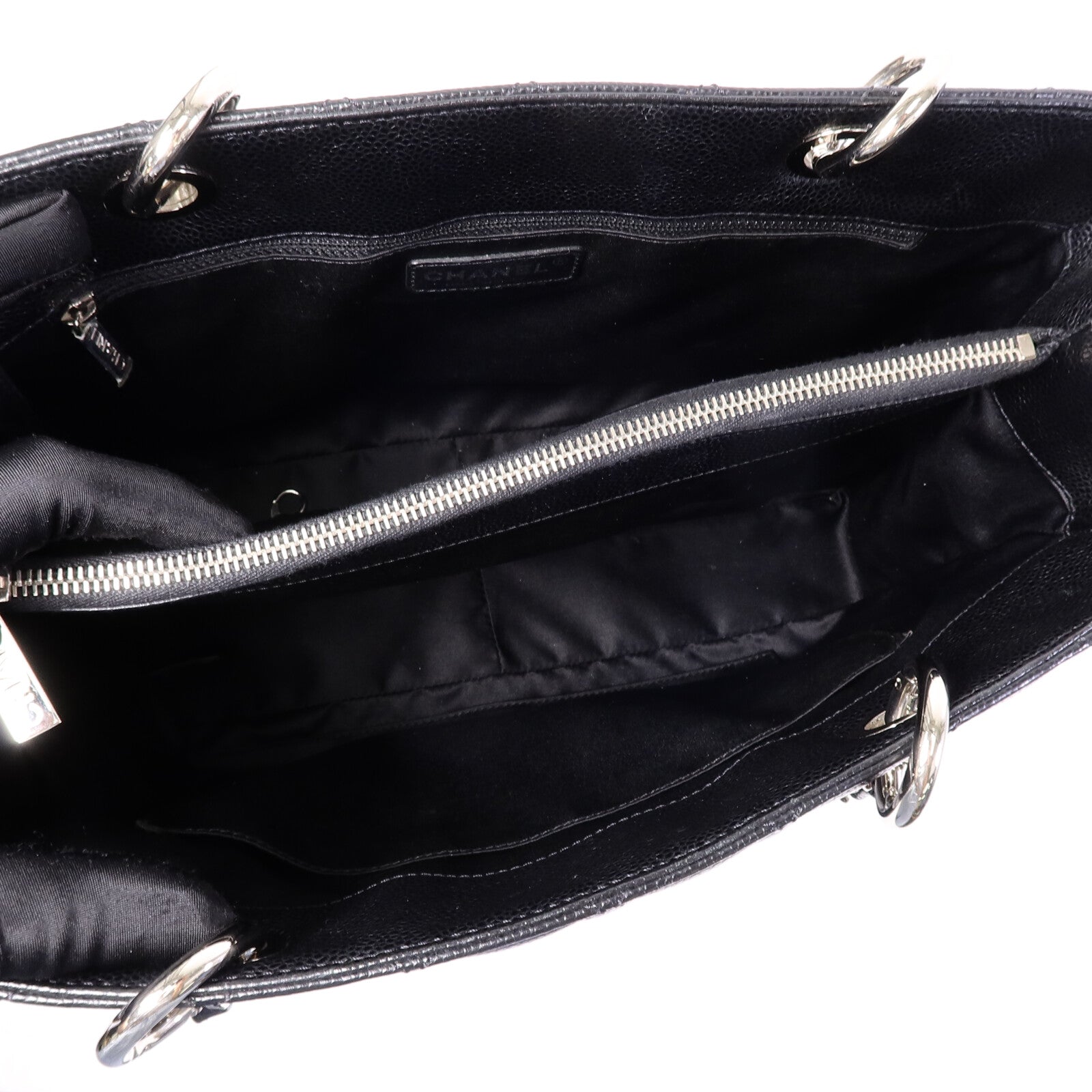 CHANEL 牛皮皮革GST Grand Shopping Tote Bag鏈帶肩背袋