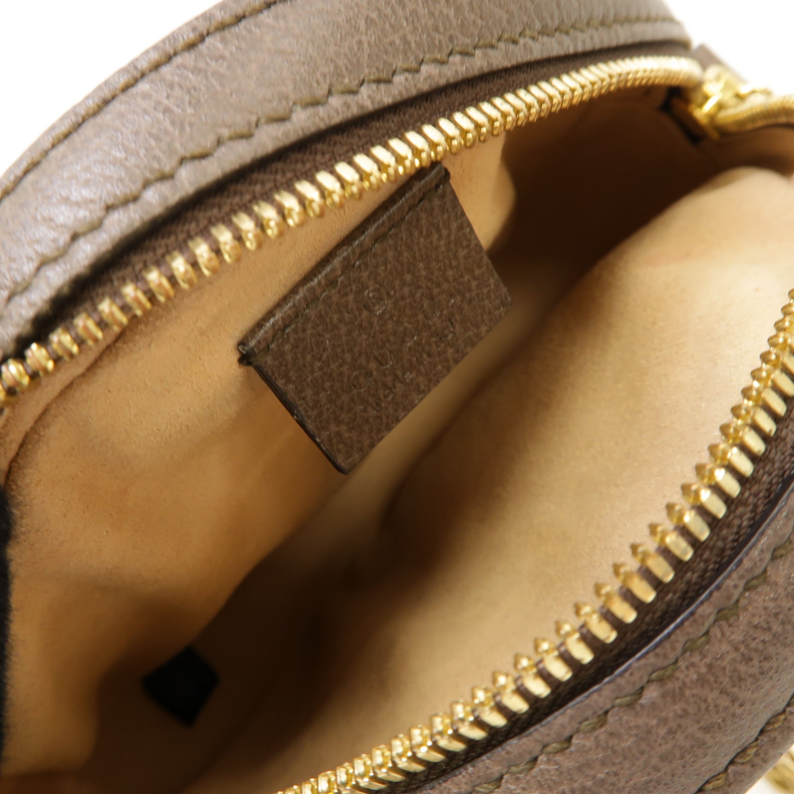 GUCCI 塗層帆布Ophidia GG Mini Shoulder Bag金扣鏈帶肩背袋棕色