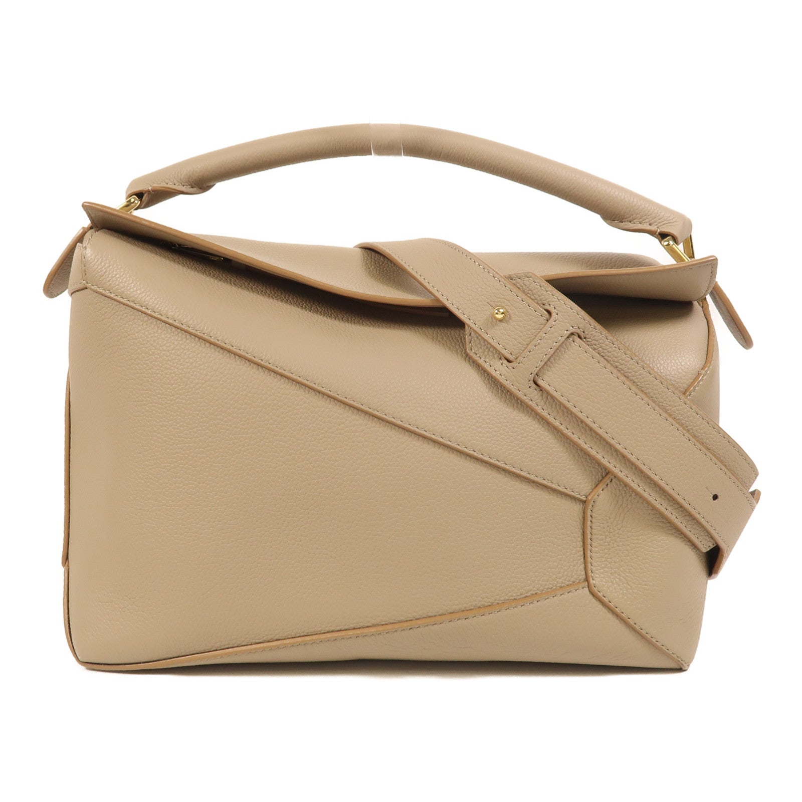 LOEWE 牛皮皮革Puzzle Medium金扣手挽肩背兩用袋