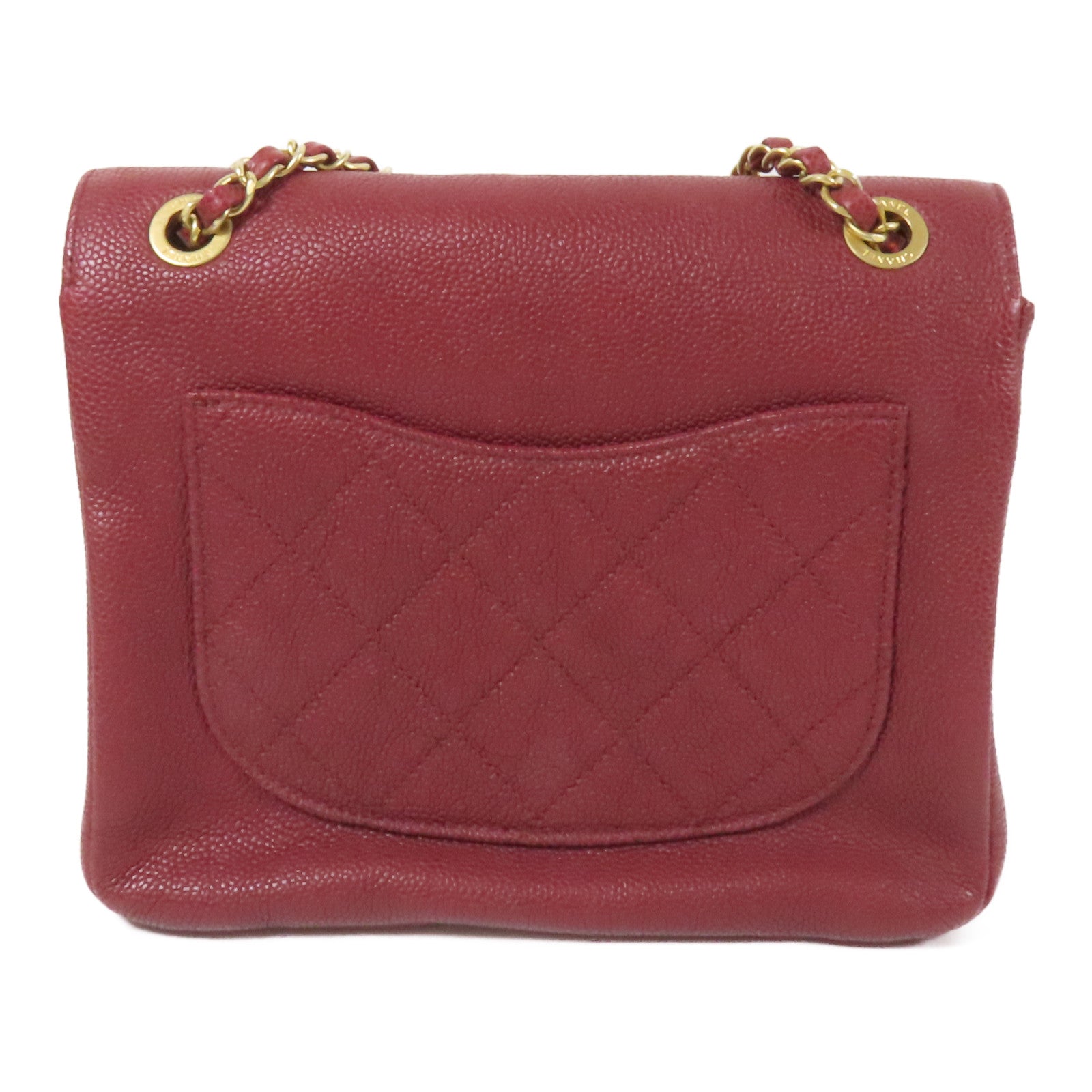 CHANEL 牛皮皮革Chain Shoulder金扣鏈帶肩背袋