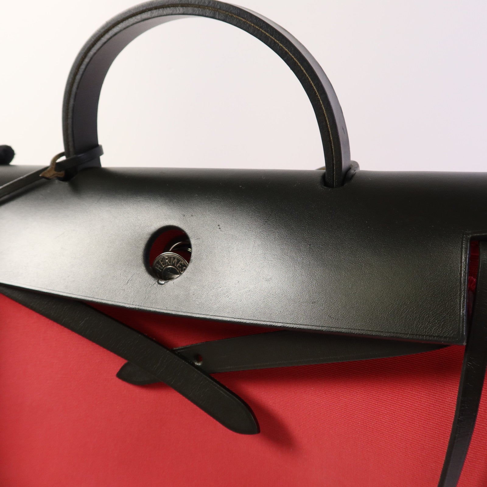 HERMES 帆布Herbag Zip 31銀扣手挽肩背兩用袋