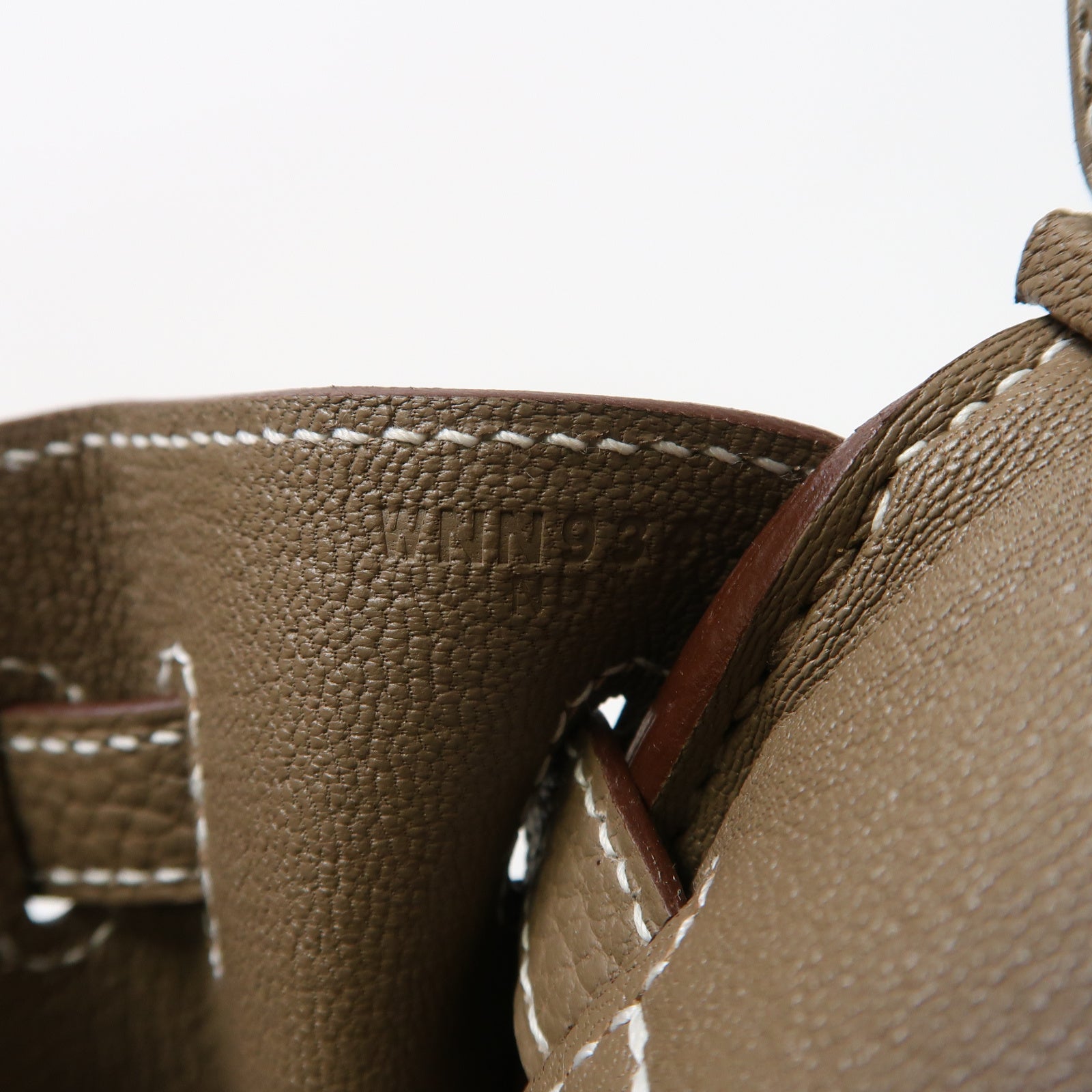 HERMES Togo皮革Birkin 25金扣手挽袋大象灰色