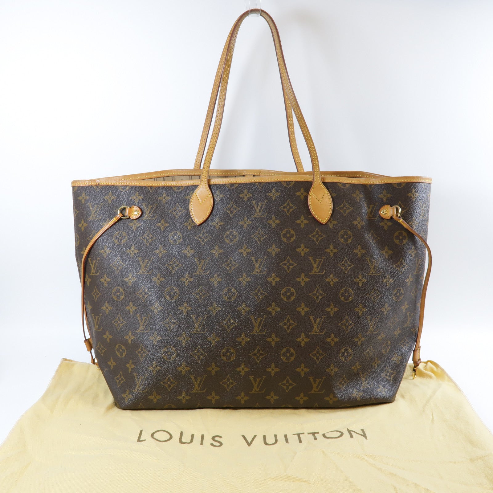 LOUIS VUITTON **【激減優惠】Monogram Neverfull GM金扣肩背袋啡色