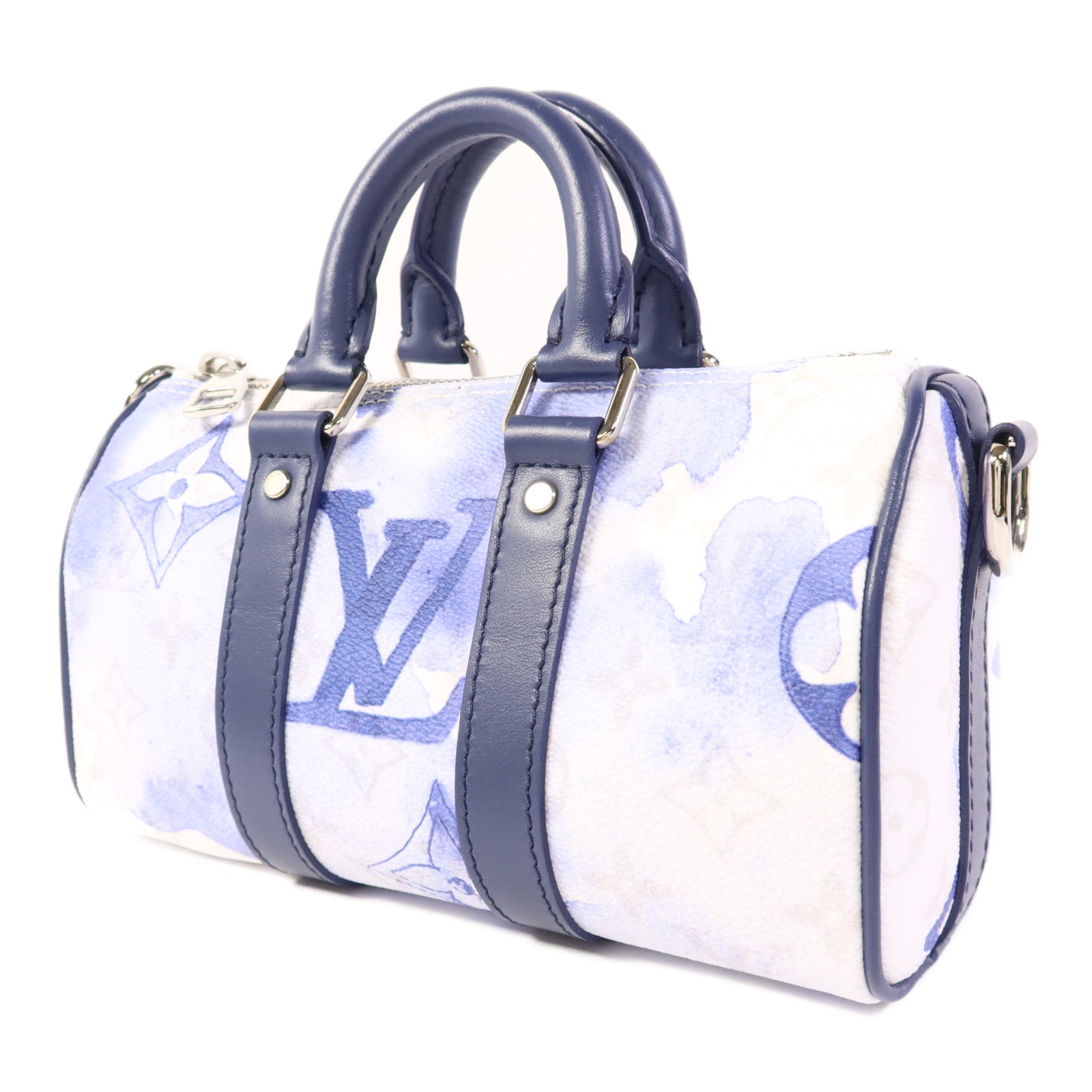 LOUIS VUITTON Watercolor Monogram Keepall XS銀扣手挽肩背兩用袋
