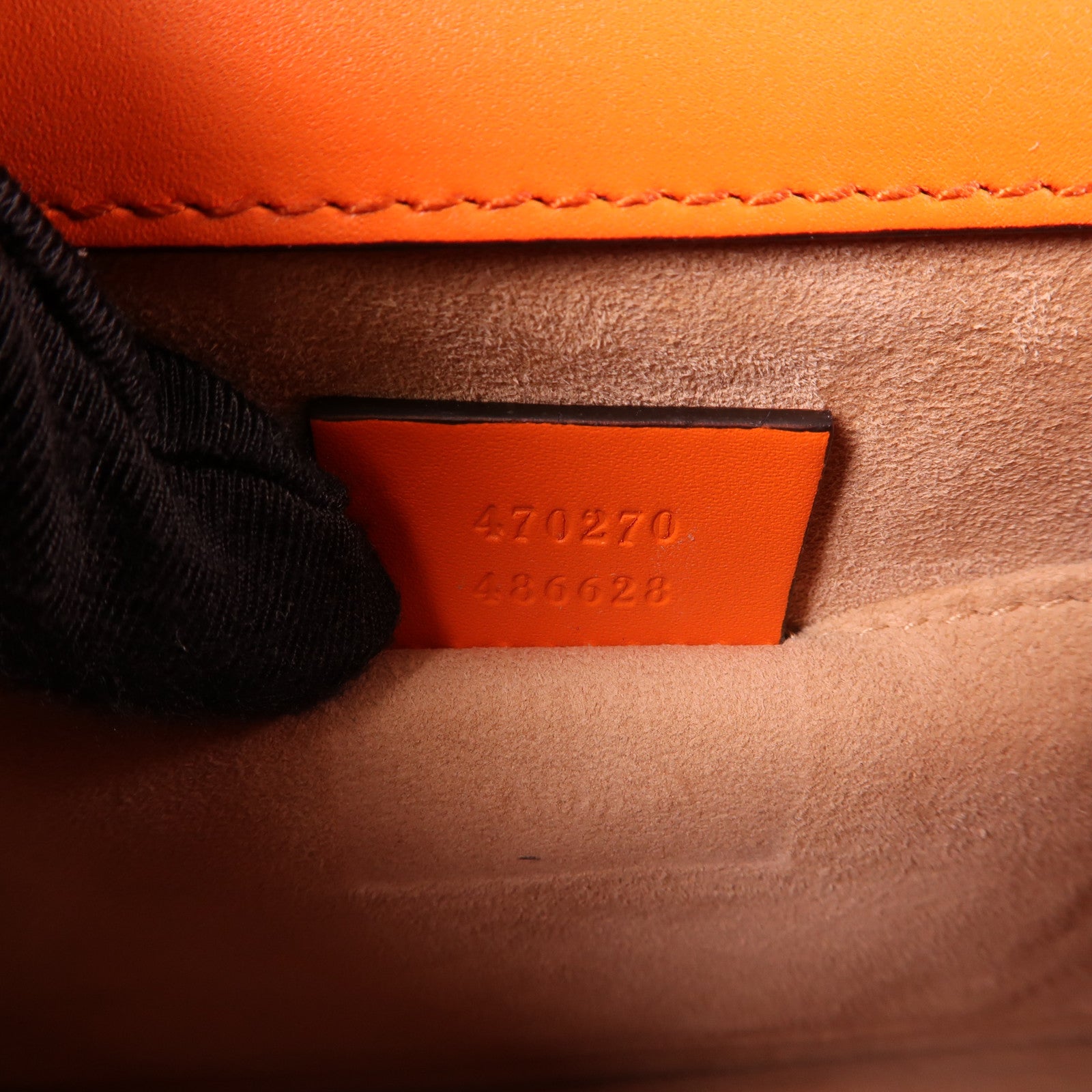 GUCCI 牛皮皮革Sylive Leather Mini Bag金扣手挽肩背兩用袋橙色