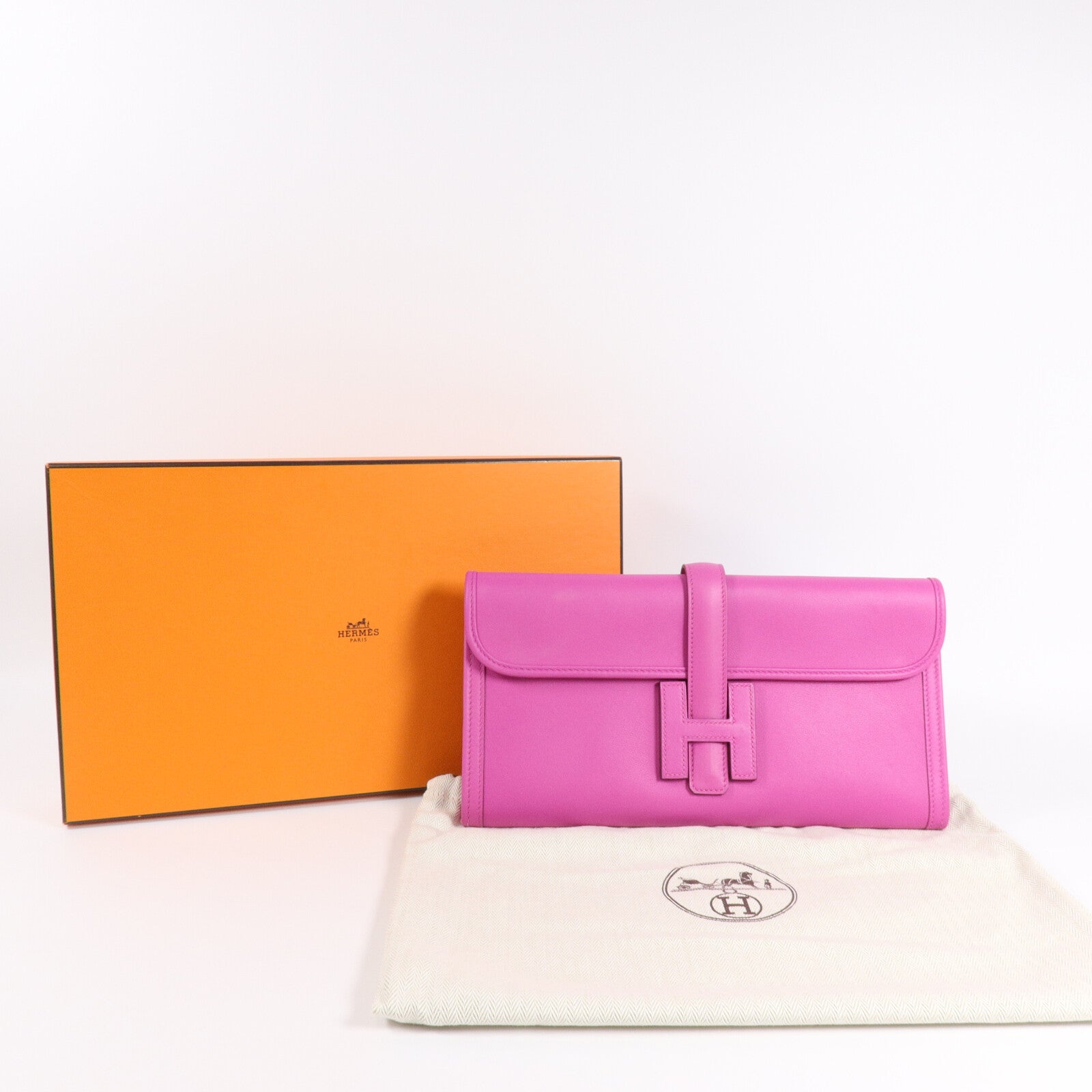HERMES Swift皮革Jige Elan 29手拿包Magnolia