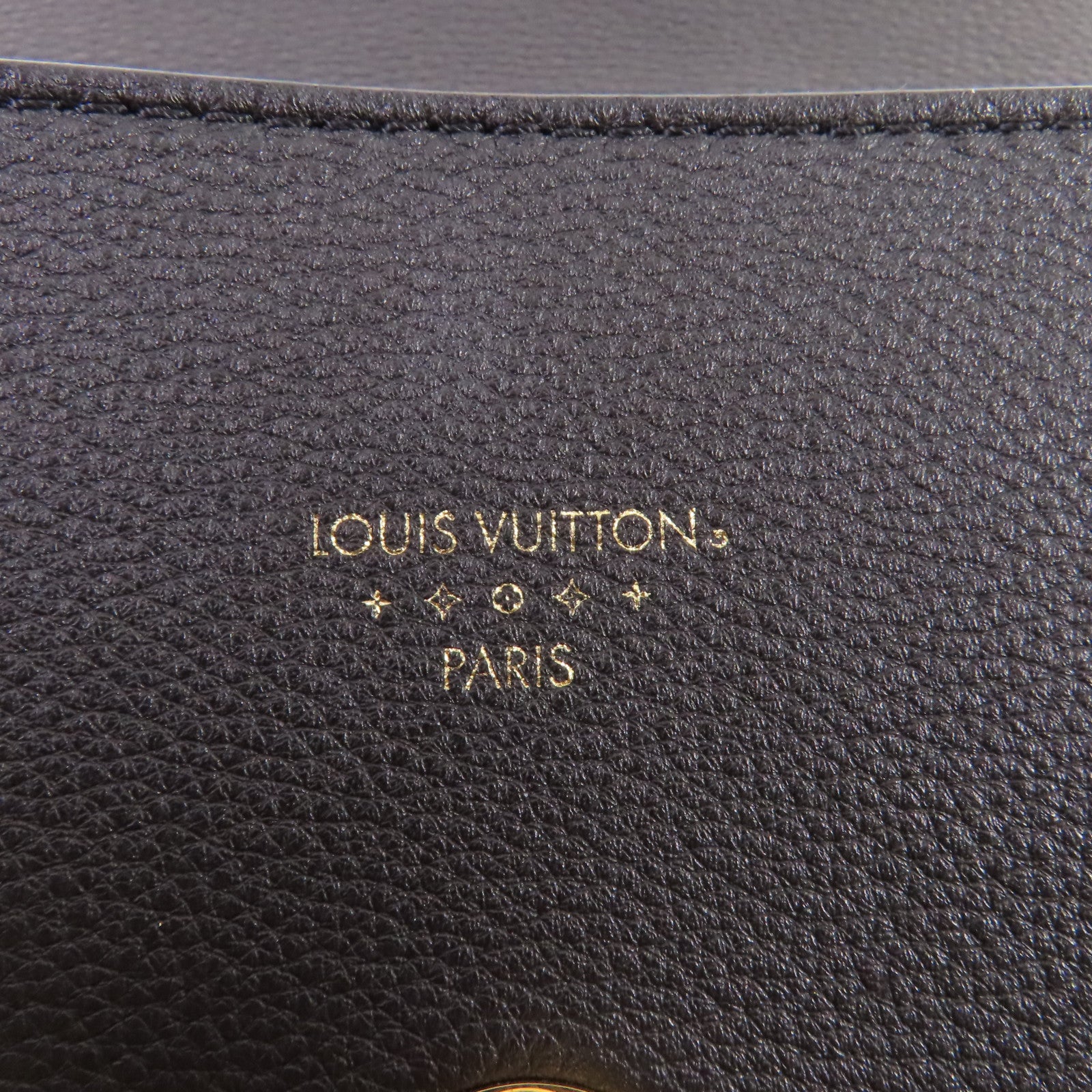 LOUIS VUITTON 牛皮皮革Pont 9 Soft MM金扣肩背袋黑色