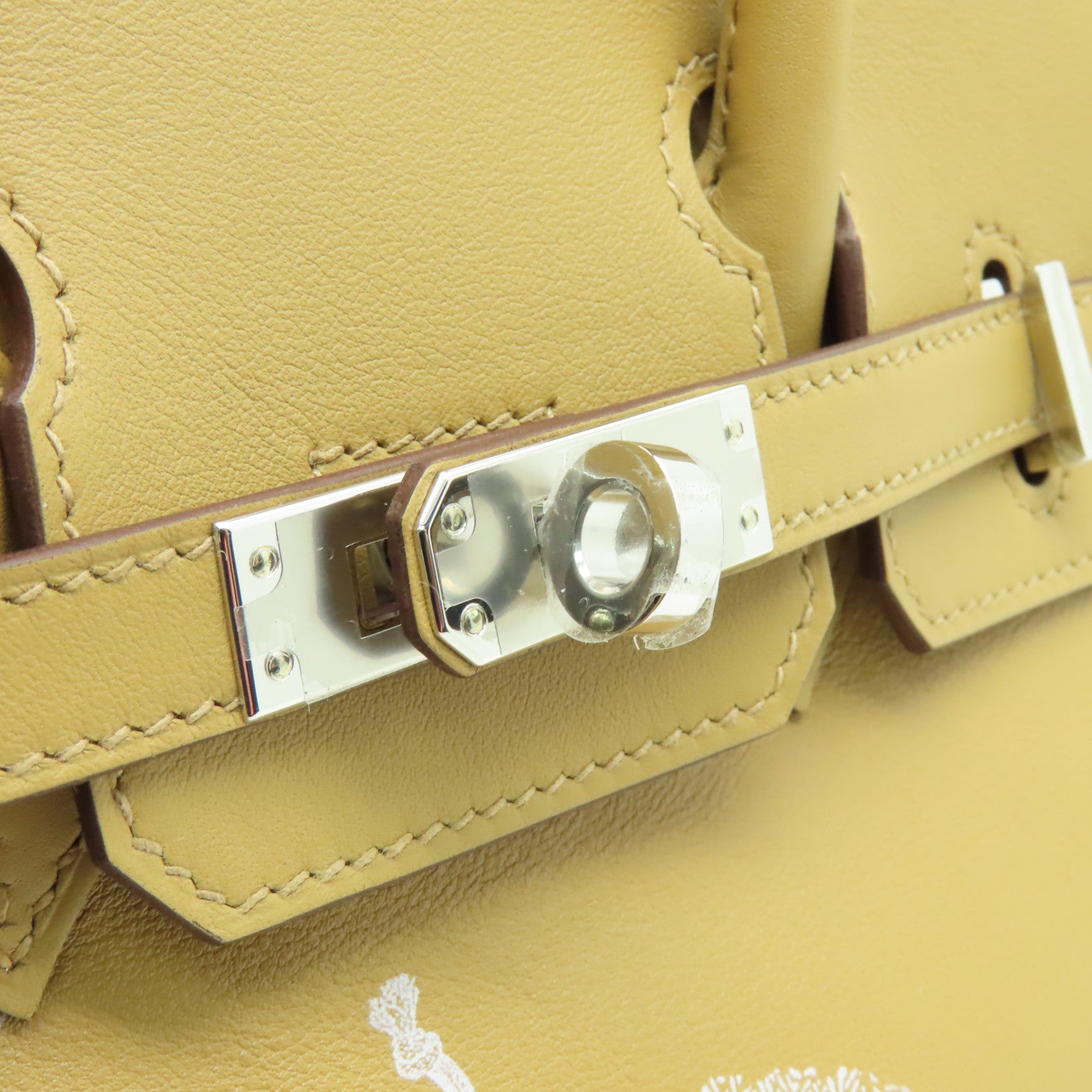 HERMES **【激減優惠】Swift皮革Birkin 25銀扣手挽袋Biscuit米色