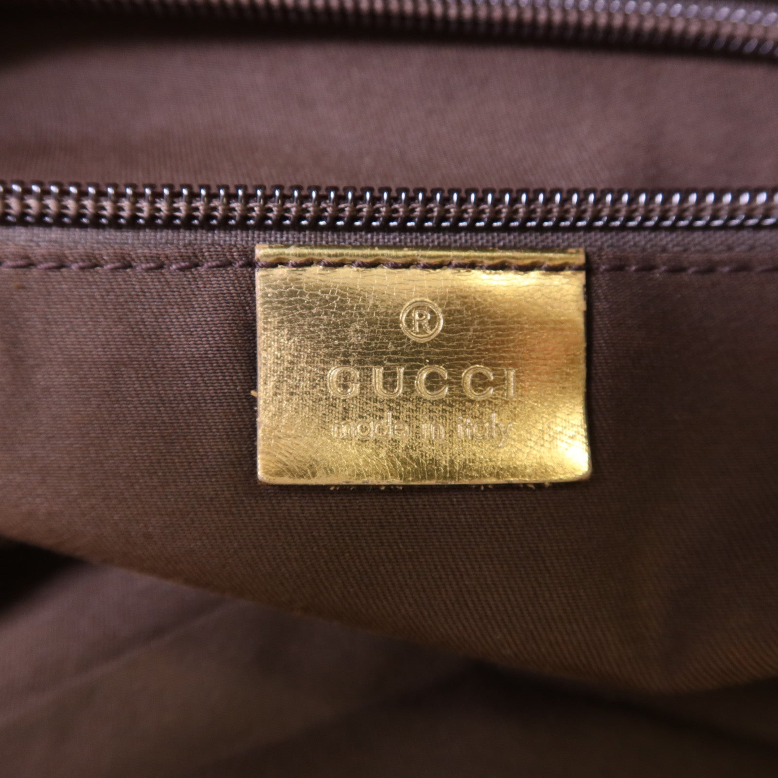 GUCCI 帆布Boston Bag銀扣肩背袋