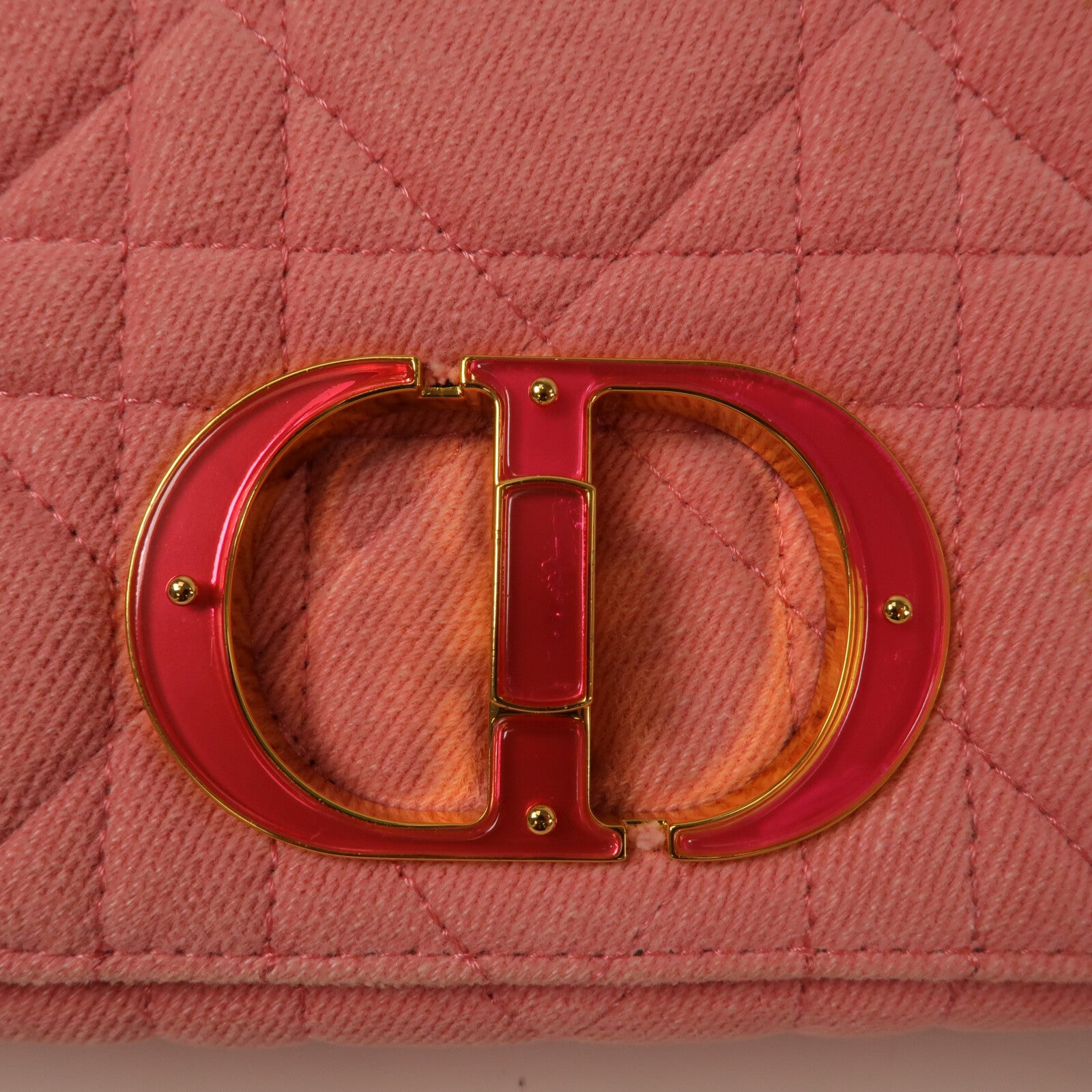 Dior 牛仔布Caro Medium鏈帶肩背袋