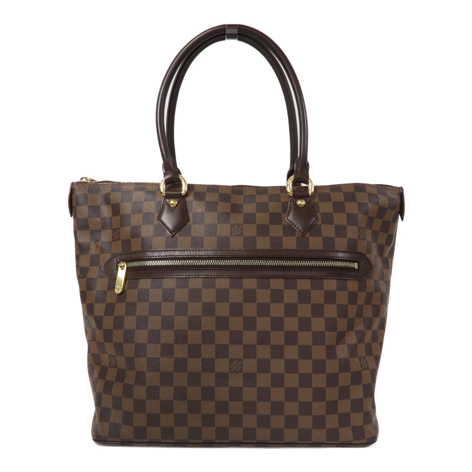 LOUIS VUITTON Damier Ebene Saleya GM金扣手挽袋啡色