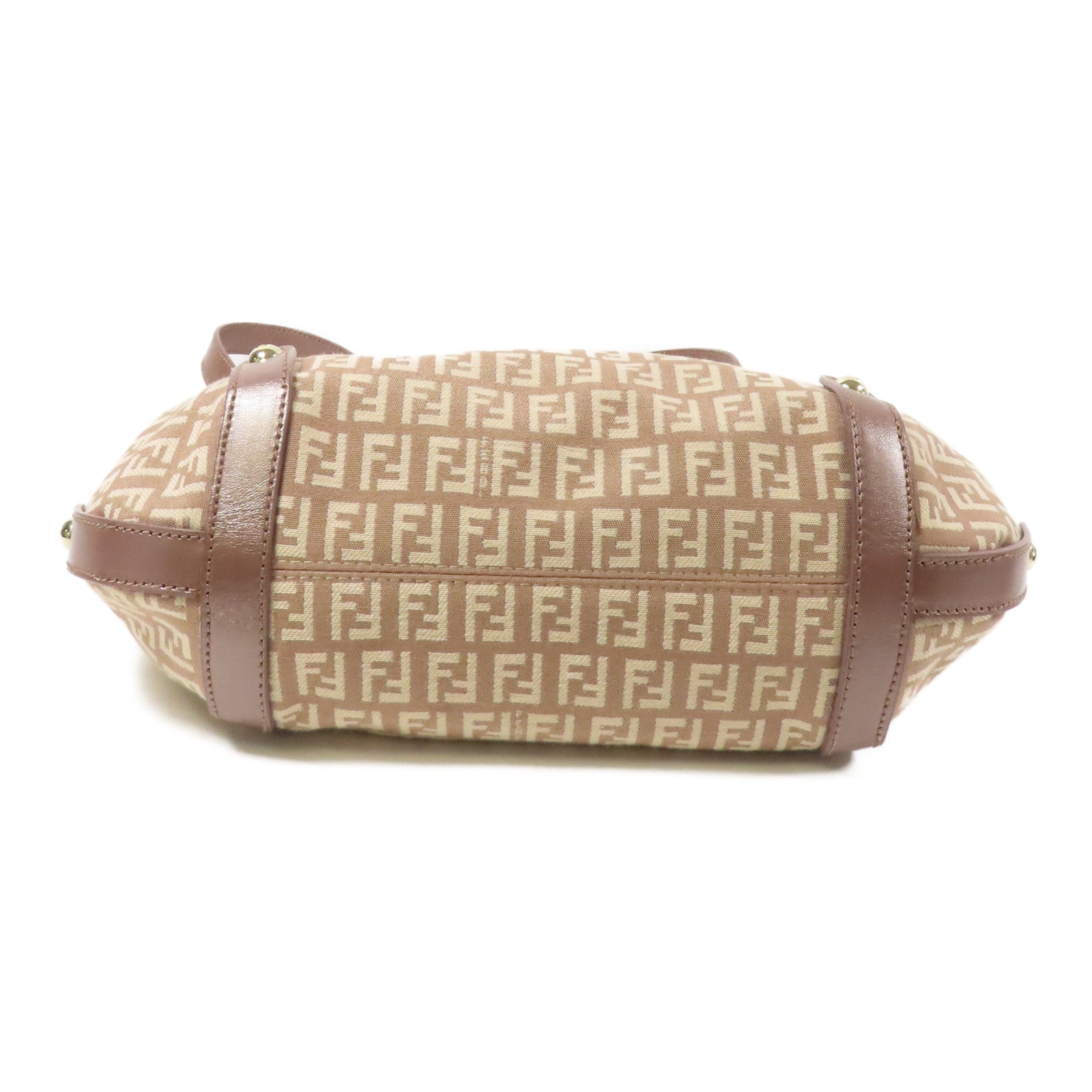 FENDI 帆布Tote Bag金扣肩背袋