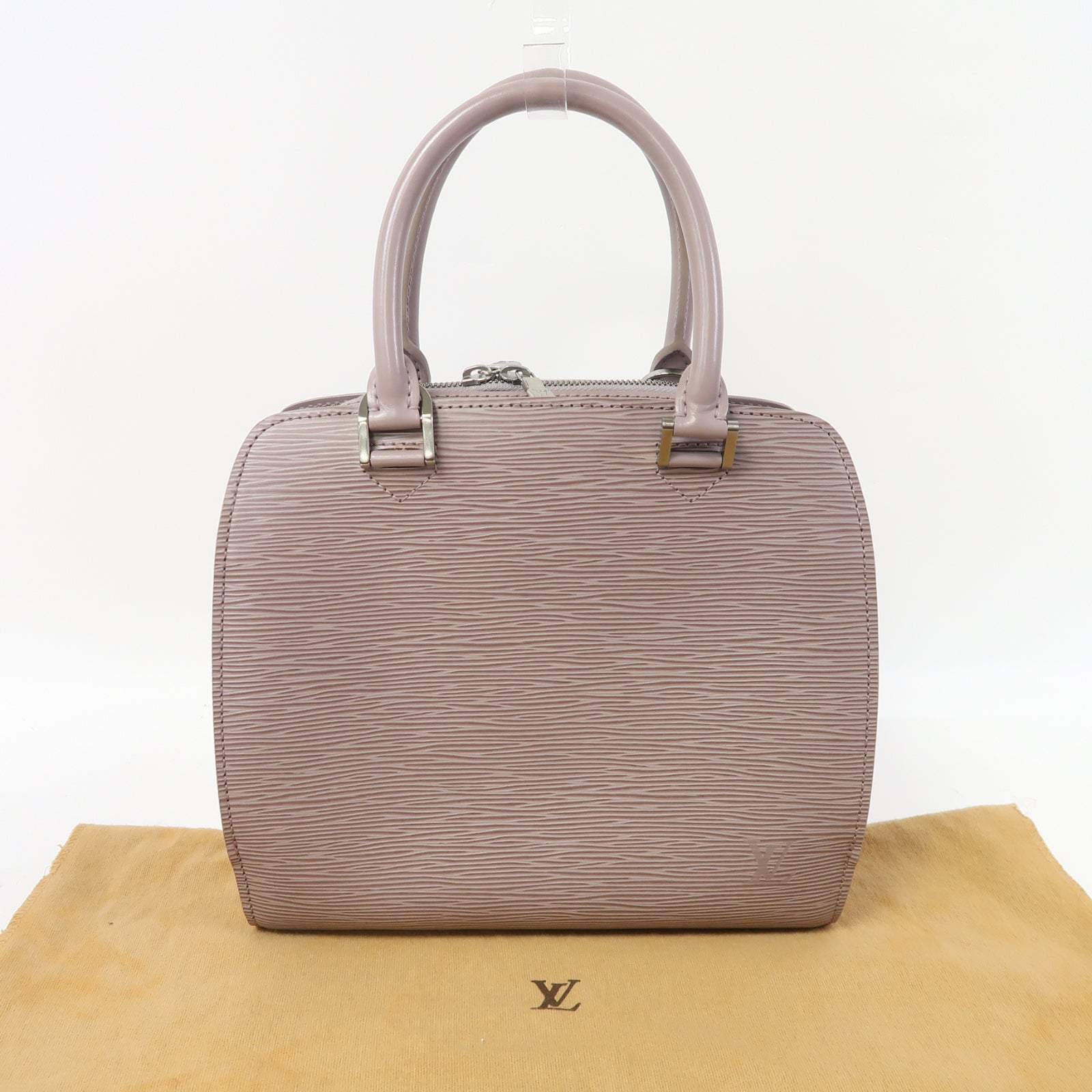 LOUIS VUITTON Epi Pont Neuf銀扣手挽袋紫色