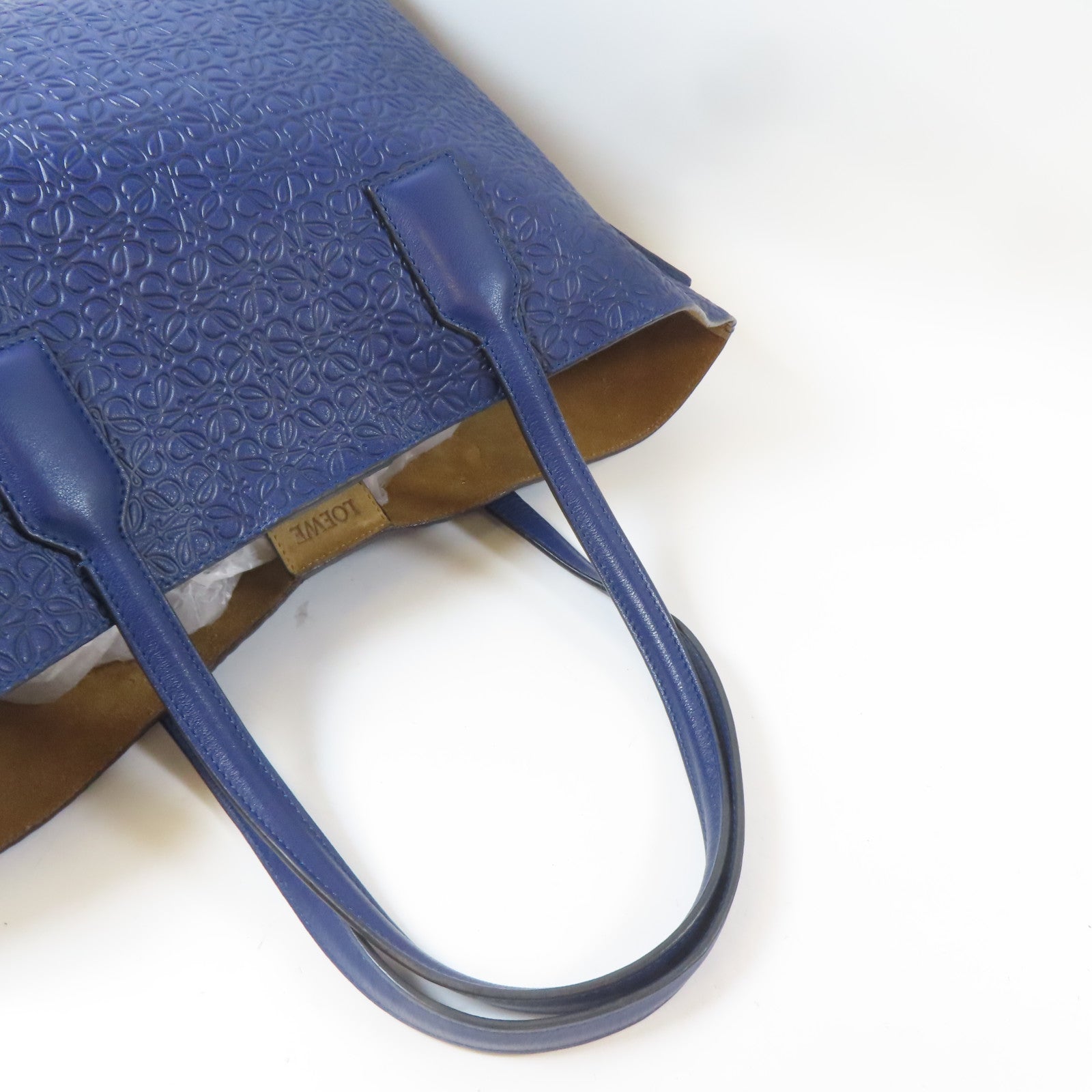LOEWE 牛皮皮革Tote Bag手挽袋藍色