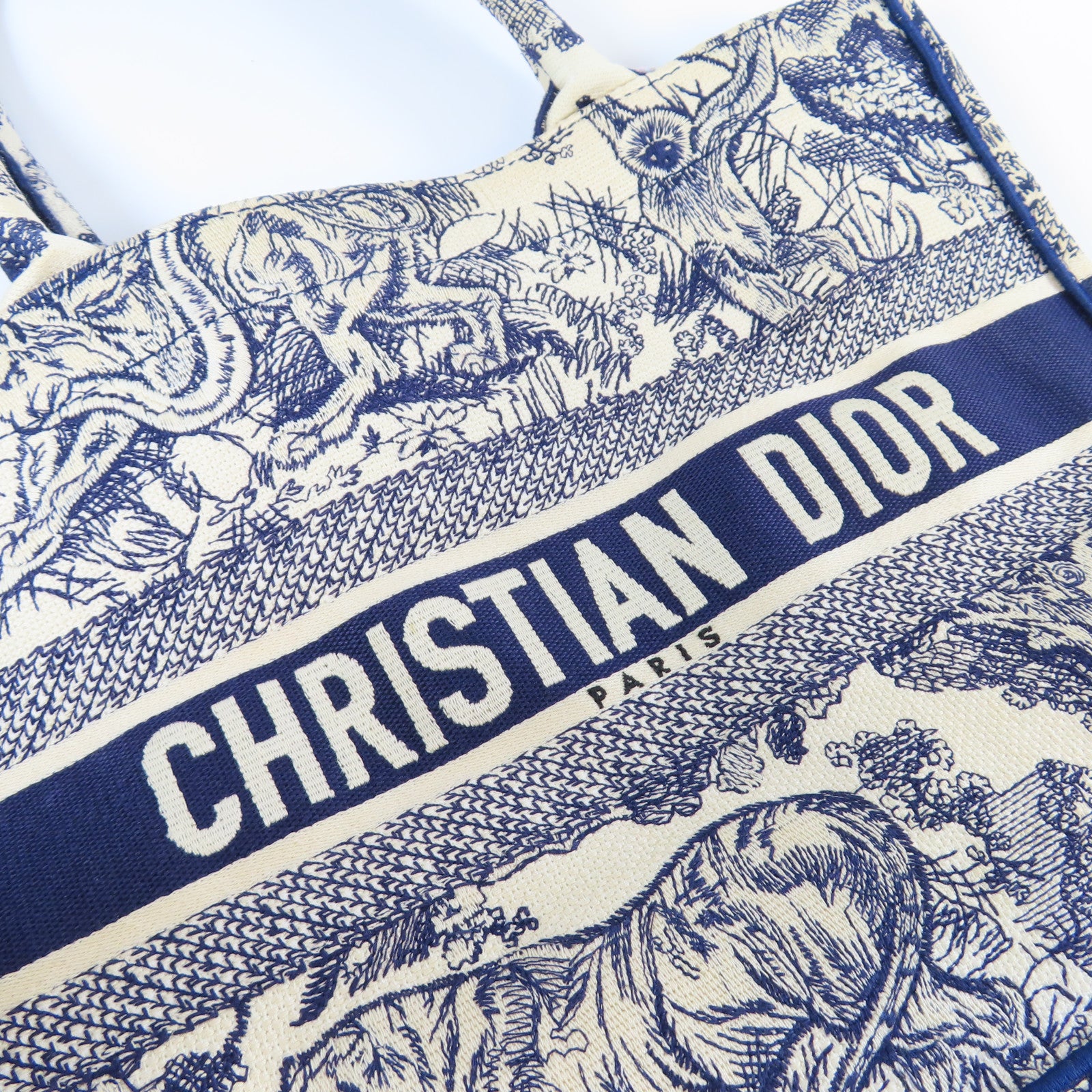 Dior 【激減優惠】帆布Book Tote Bag肩背袋藍色/白色