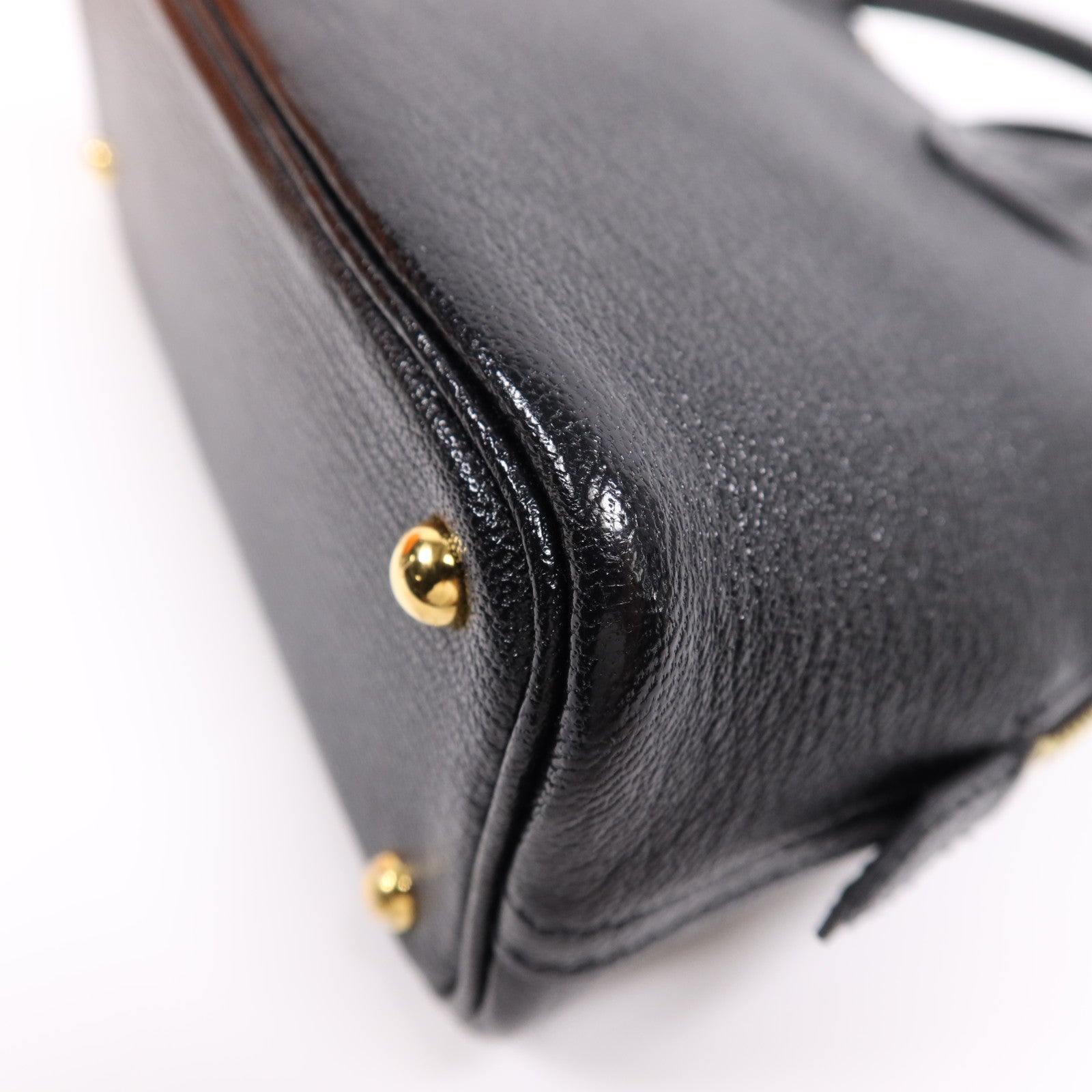 HERMES Chevre皮革Mini Bolide 1923金扣手挽肩背兩用袋Noir