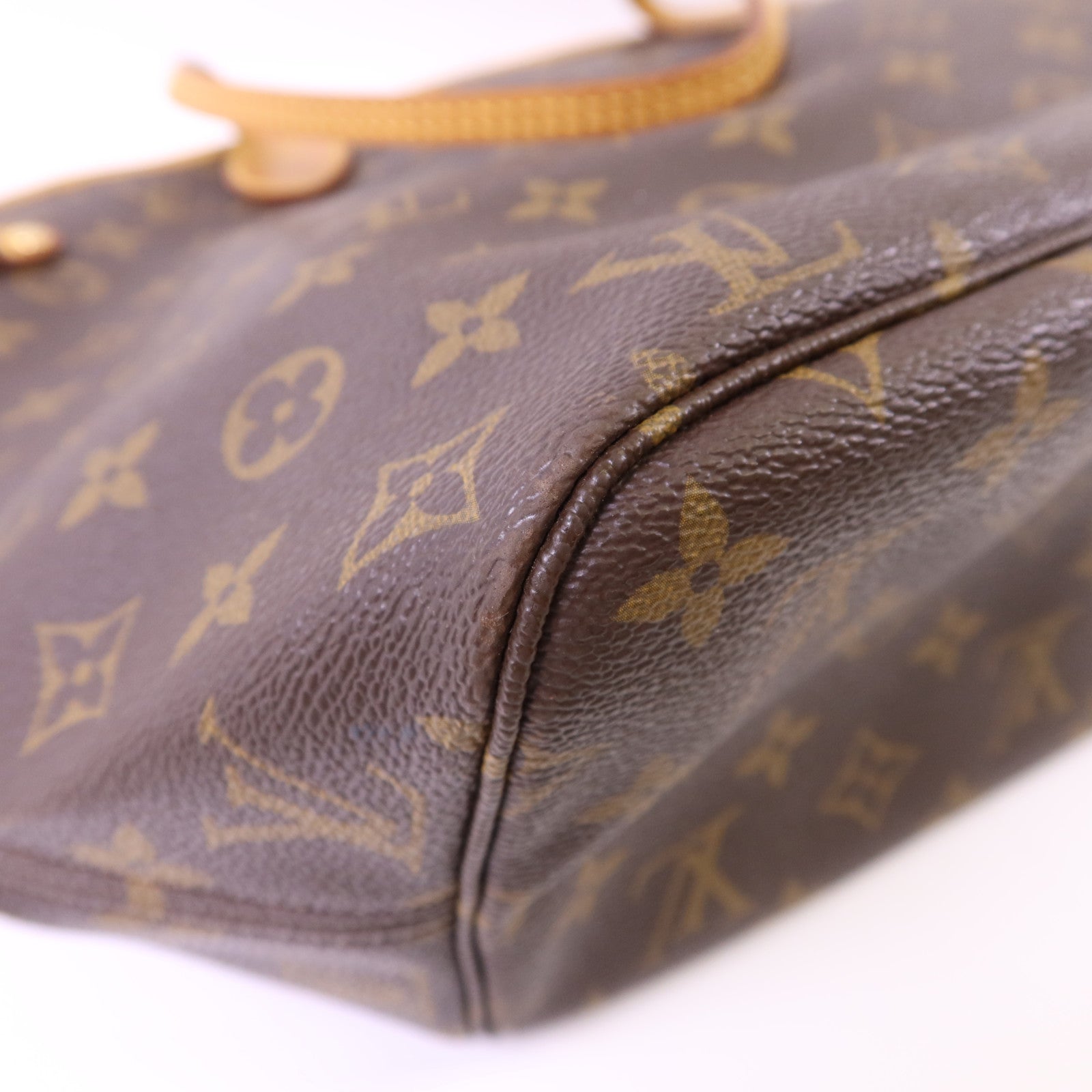 LOUIS VUITTON Monogram Neverfull MM金扣手挽袋