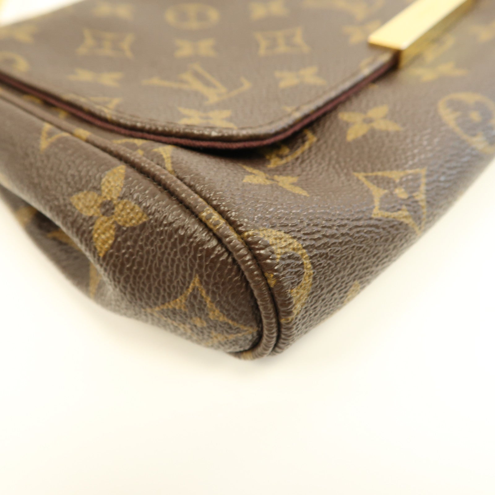 LOUIS VUITTON Monogram Favorite MM金扣手挽肩背兩用袋棕色
