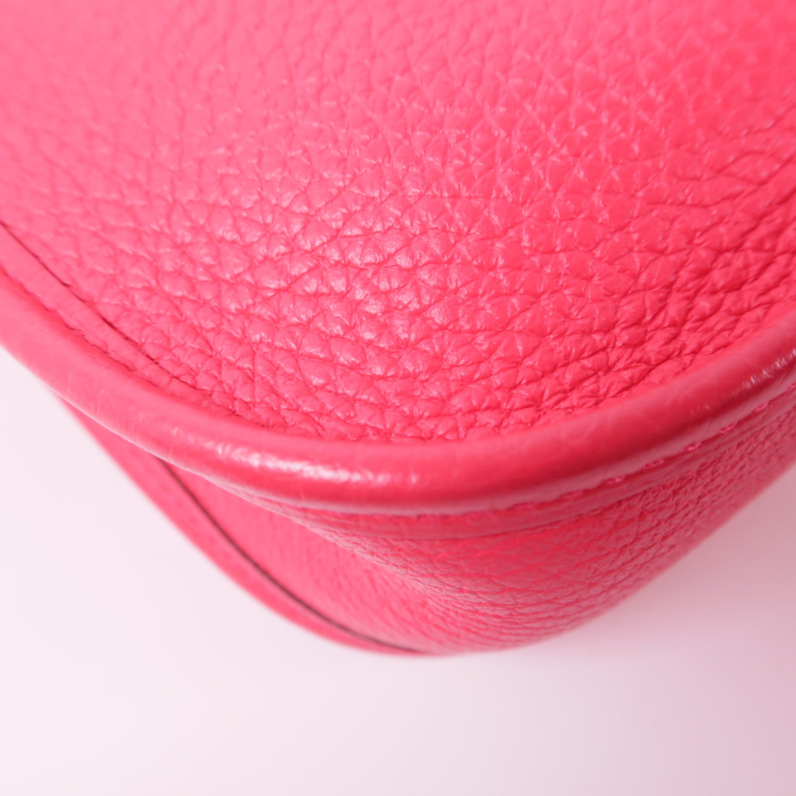 HERMES Clemence皮革Evelyne 16 Amazone銀扣肩背袋Rose Extreme